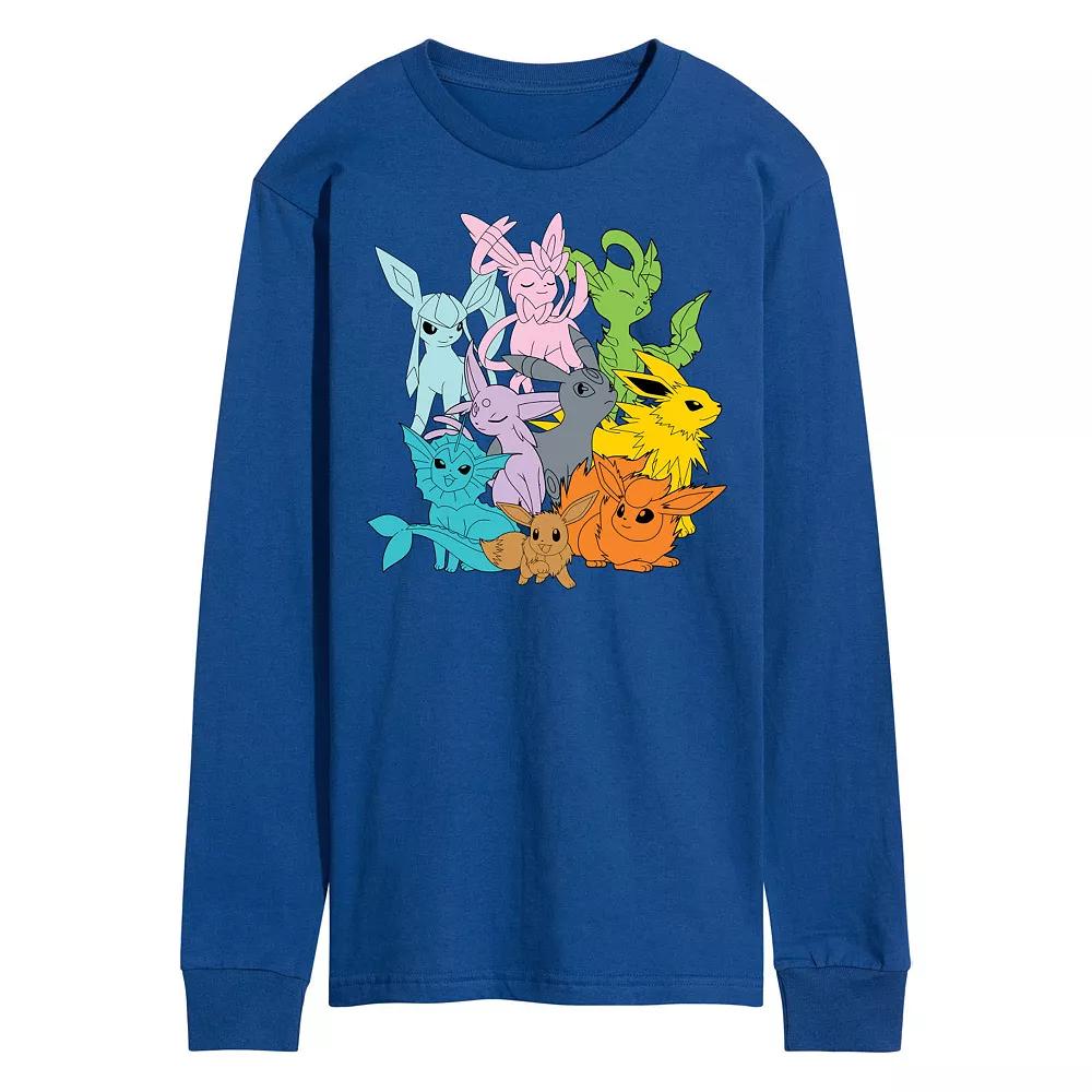 Men's Pokemon Eevolutions Long Sleeve Graphic Tee,  Product Image