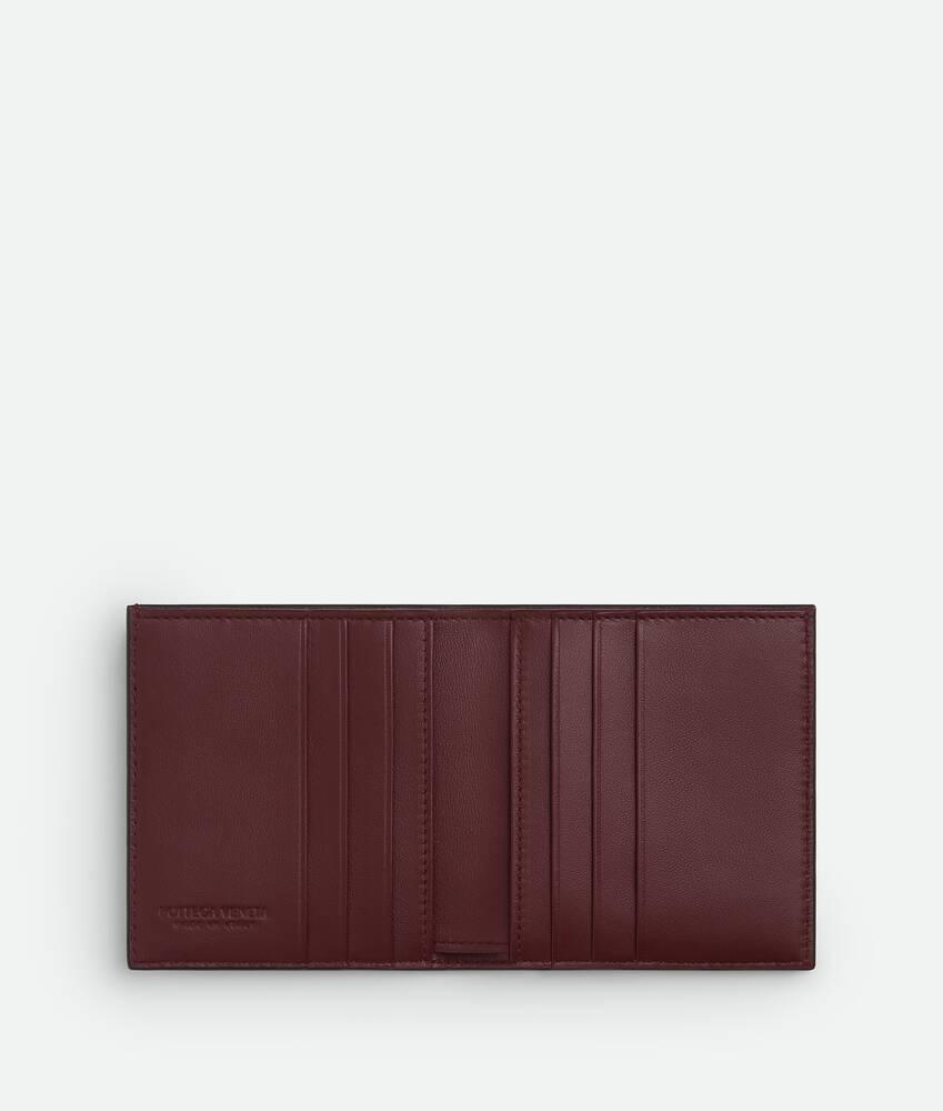 Men's Intrecciato Slim Bi-Fold Wallet in Black/madder brown Product Image