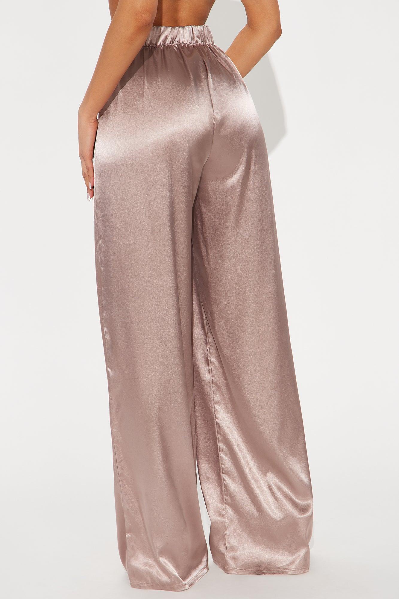 Tone It Down Satin Trouser - Tan Product Image