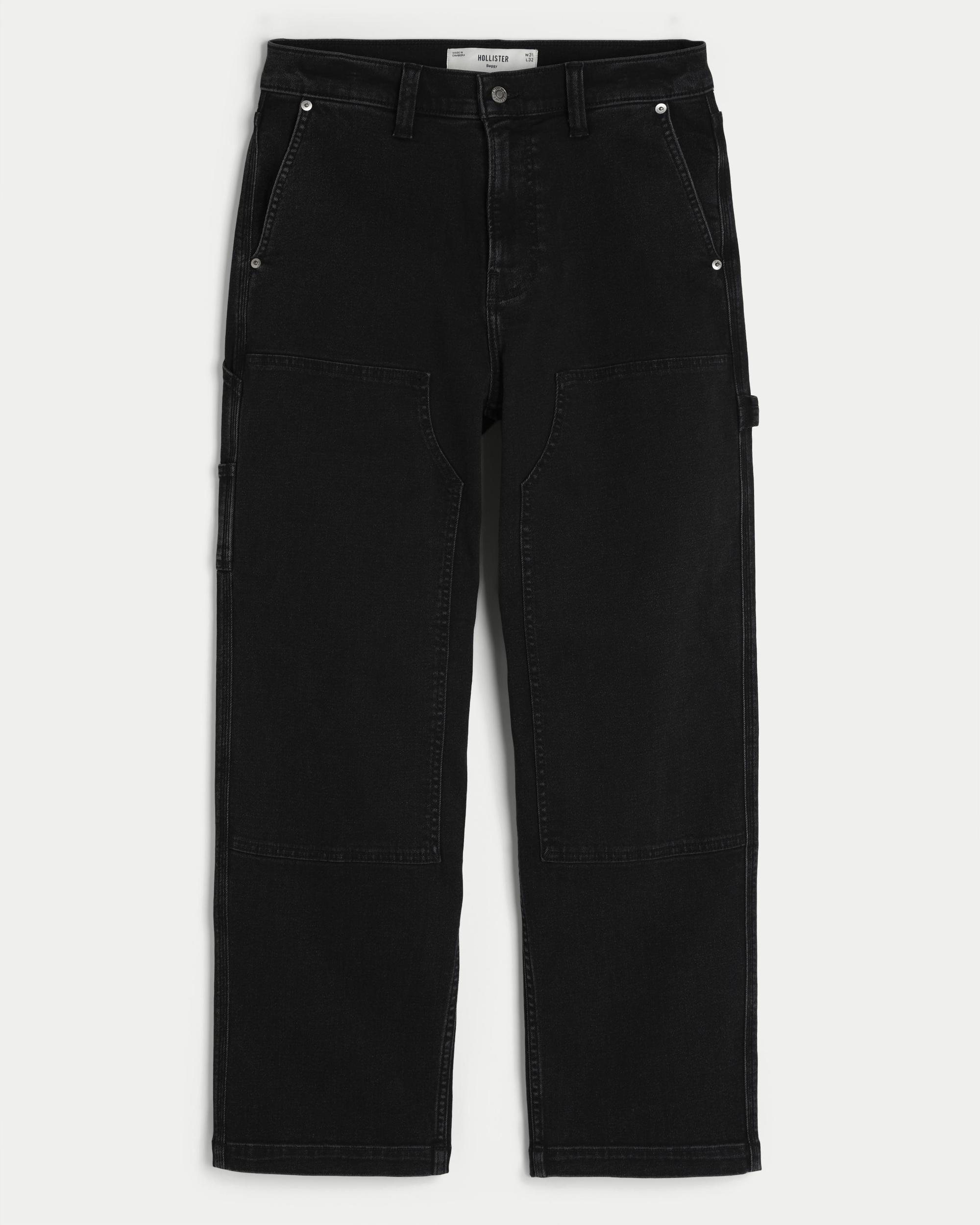 Black Baggy Carpenter Jeans Product Image