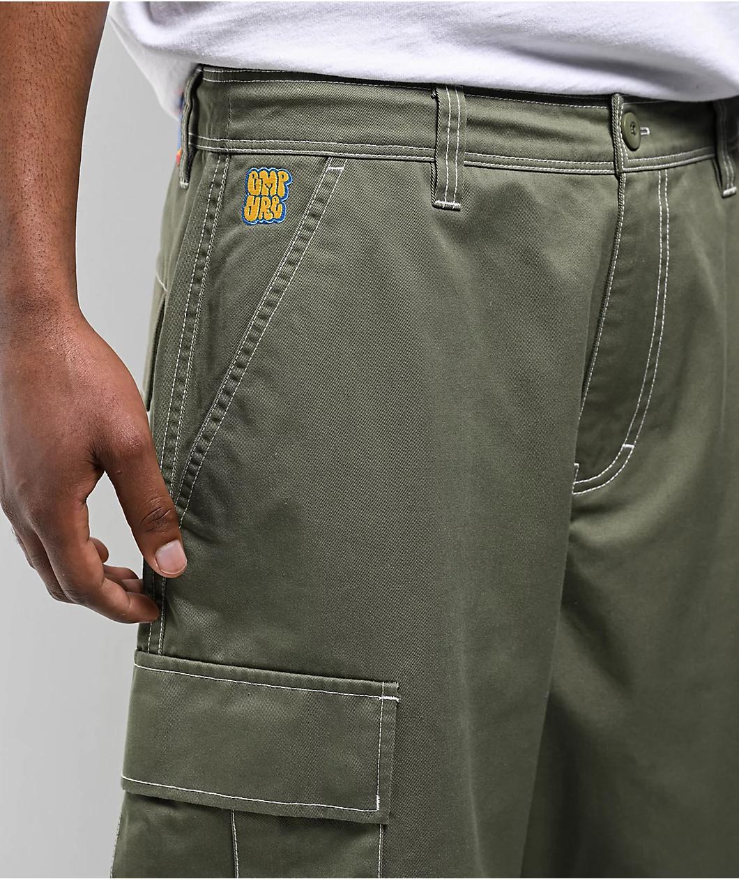 Empyre Contrast Olive Ultra Loose Cargo Skate Pants Product Image