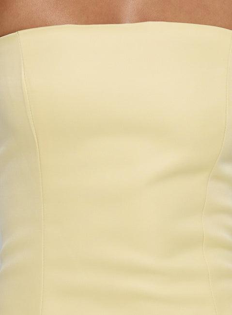 Soft Bloom Drop Waist Strapless Maxi Dress Yellow Product Image