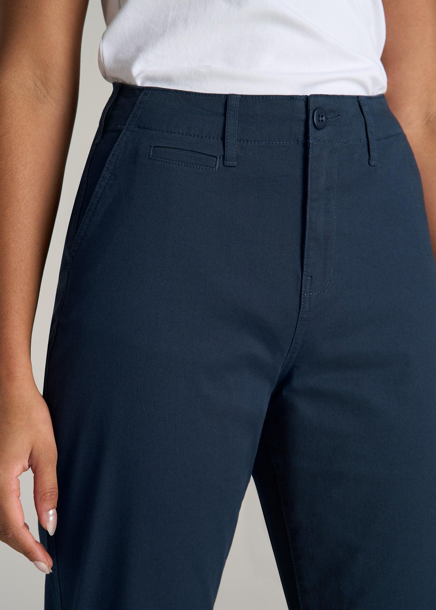 High Rise Tapered Chino Pants for Tall Women in Marine Navy Female Product Image