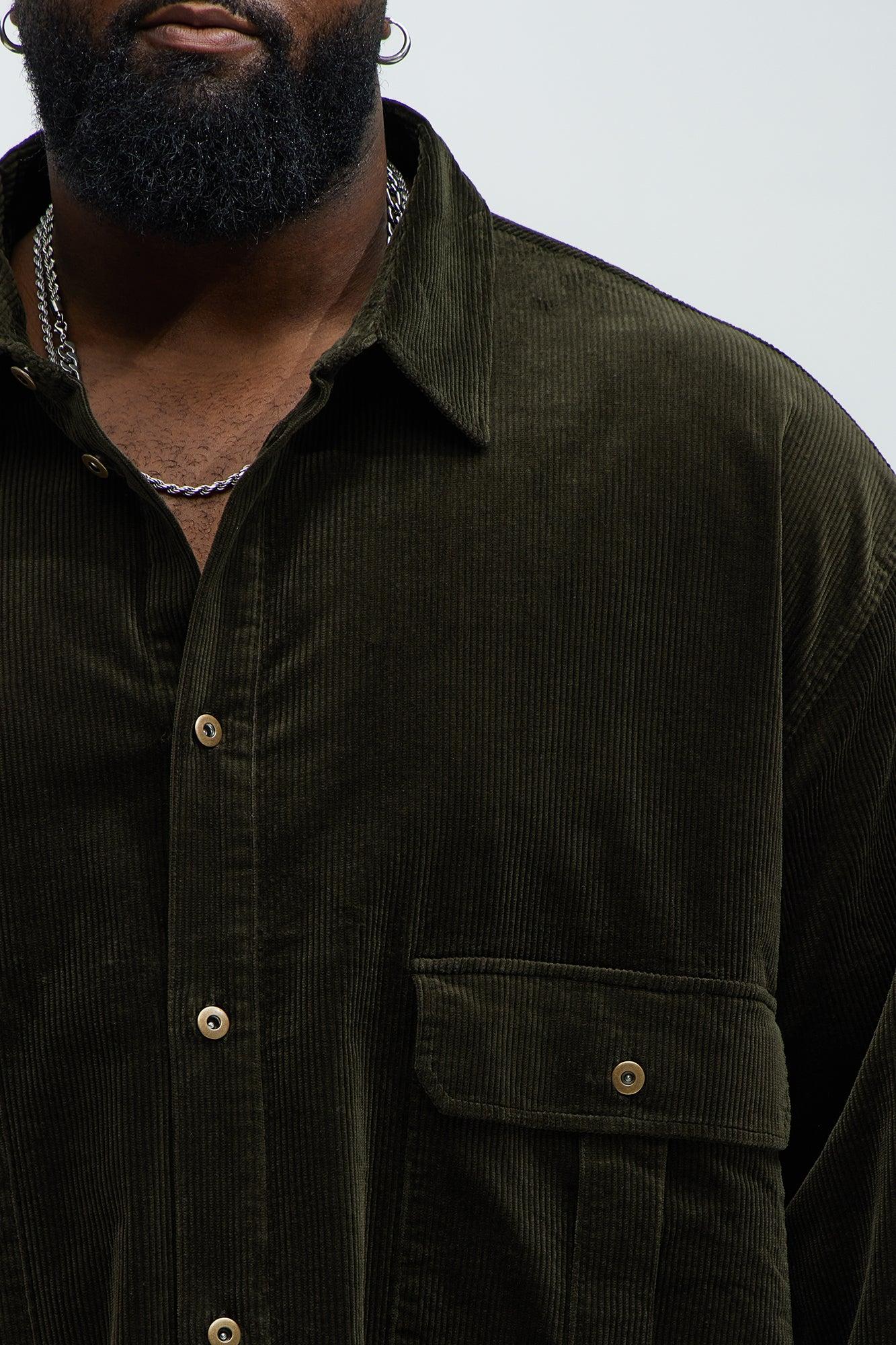 Anderson Corduroy Button Up Shirt - Green Product Image