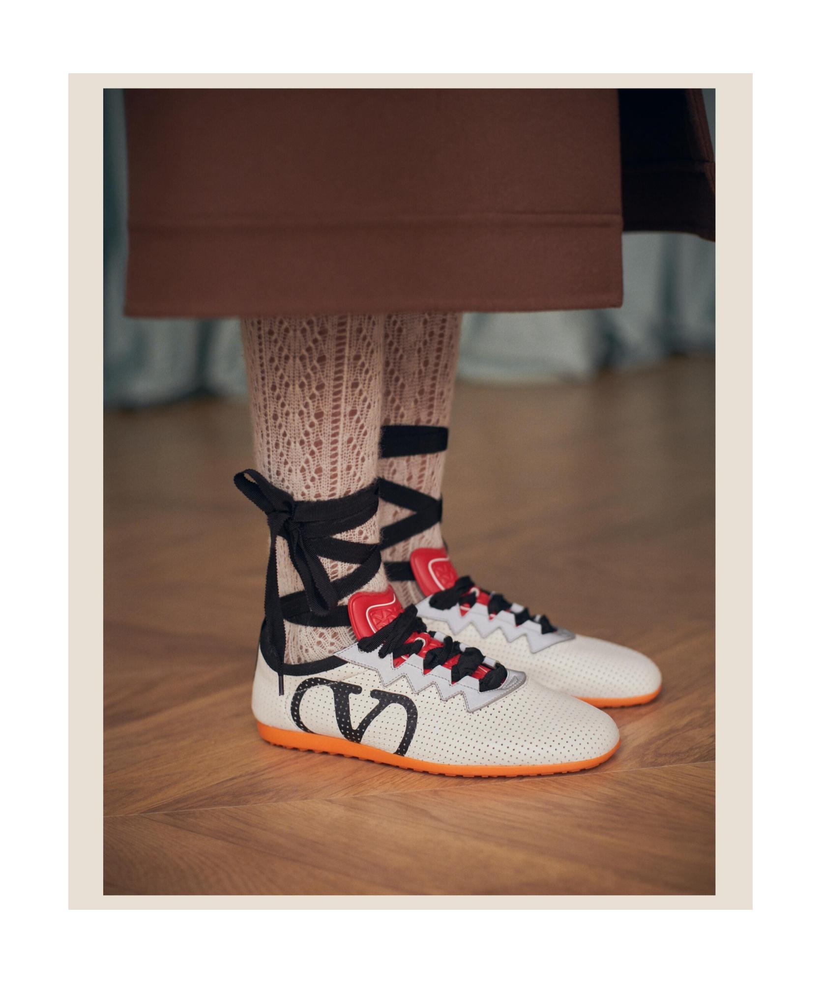 VALENTINO GARAVANI Chromathon Low-top Sneakers In Perforated Leather In Multi Product Image