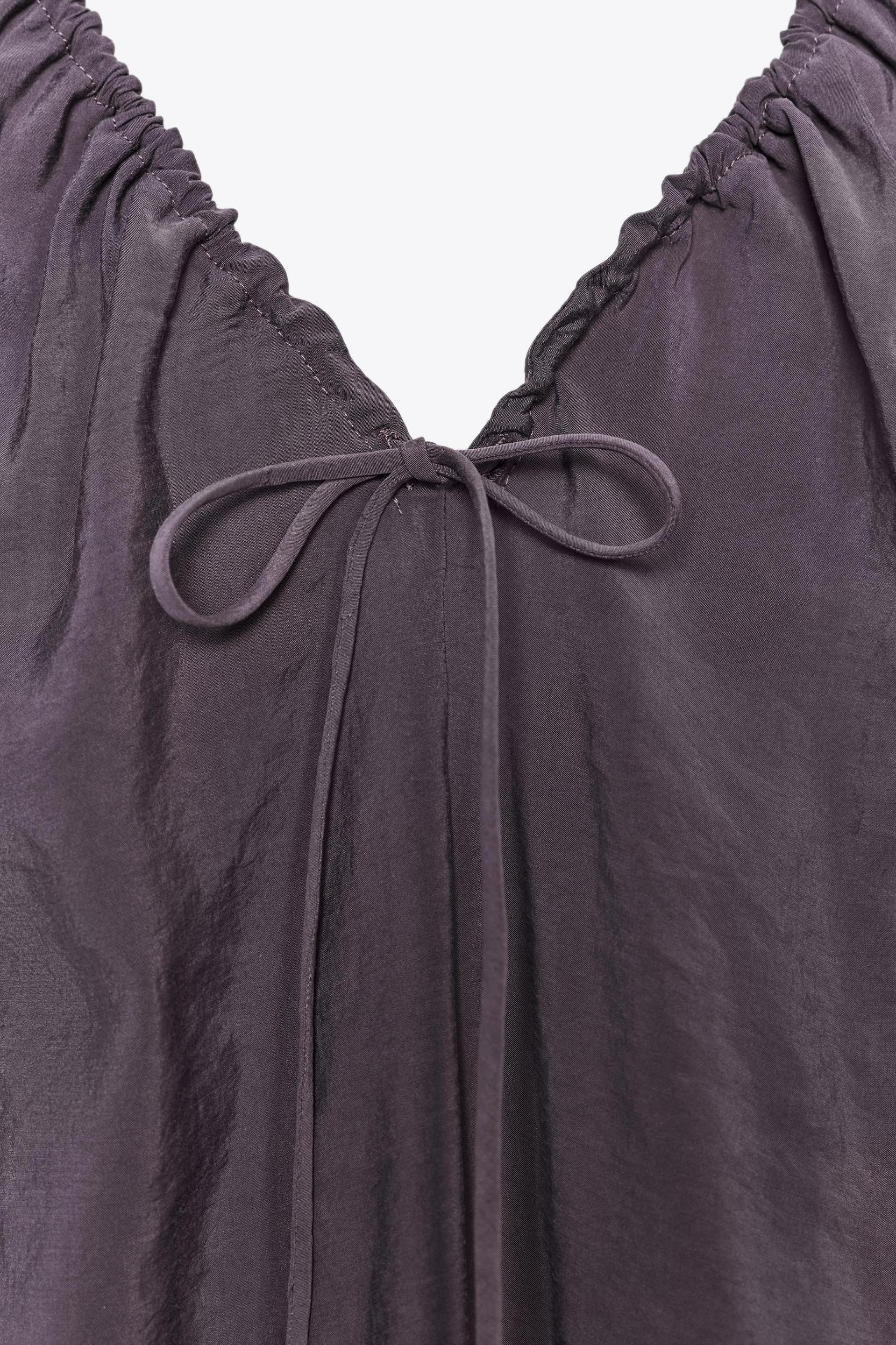 FLOWY RUFFLED V-NECK MIDI DRESS Product Image