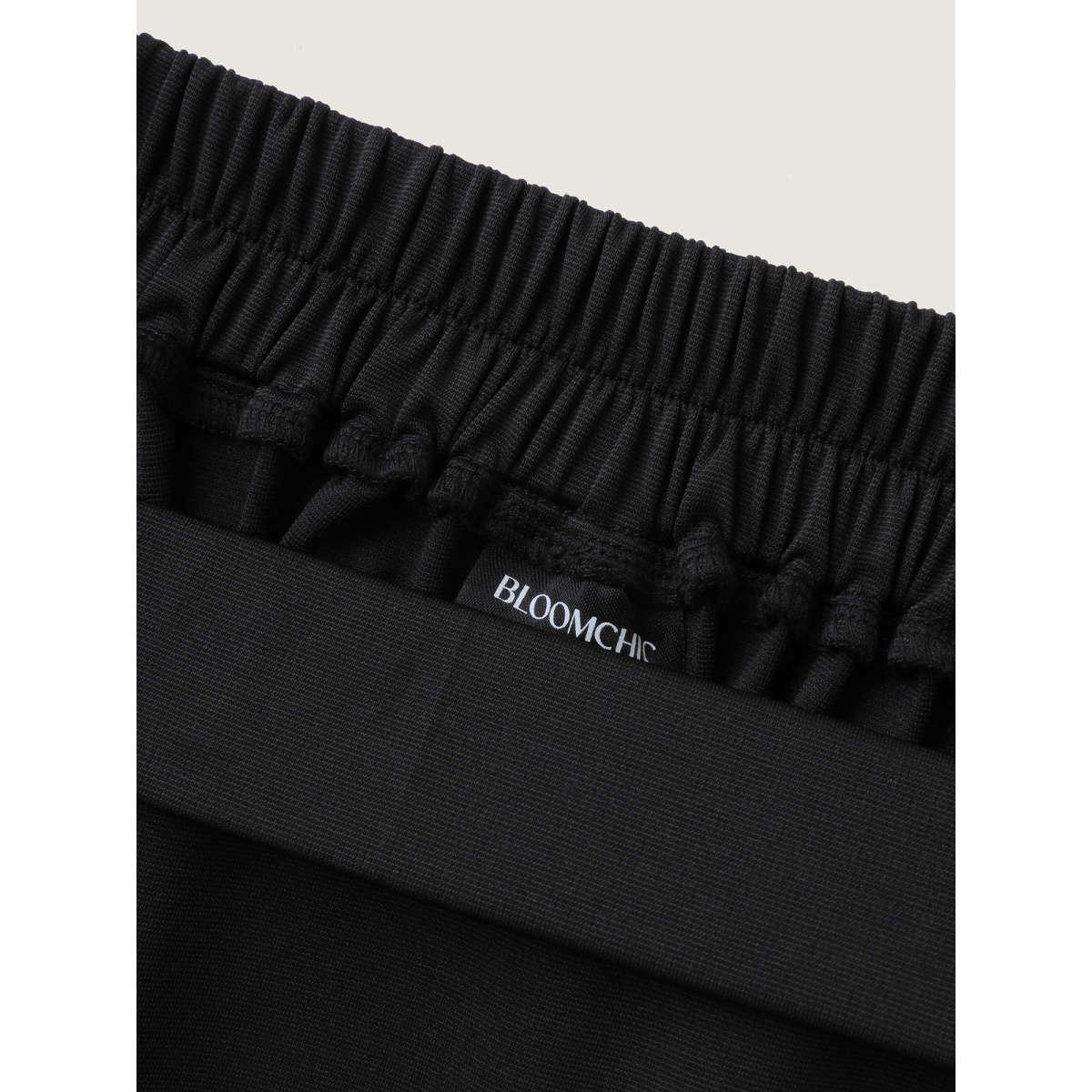 Plus Size Skull Mesh Panel Cross-Tie Maxi Skirt Women Black Romantic Cross straps Bodycon Low stretch Slanted pocket Elegant Skirts BloomChic 14-16/1X Product Image