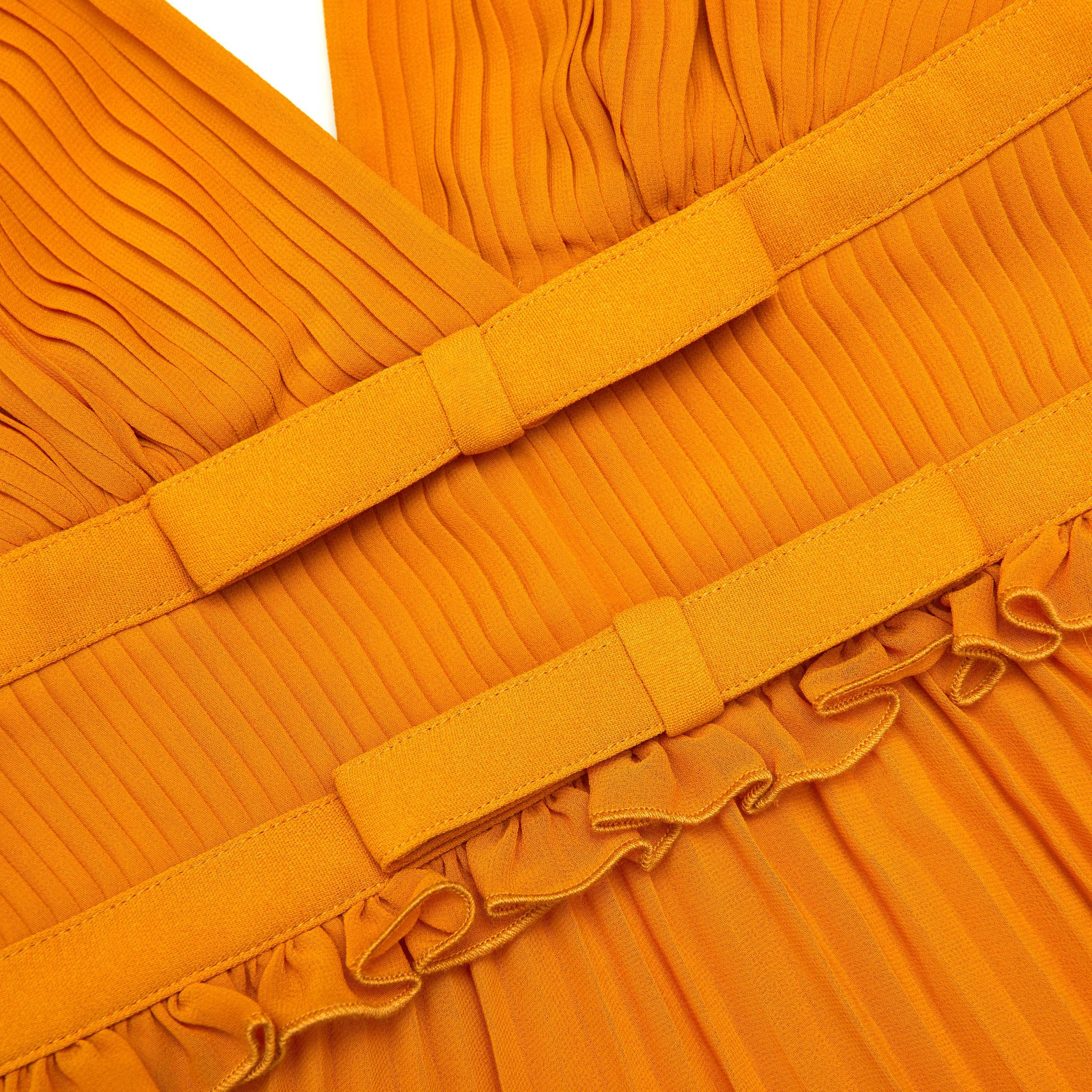 Burnt Orange Chiffon Midi Dress Product Image