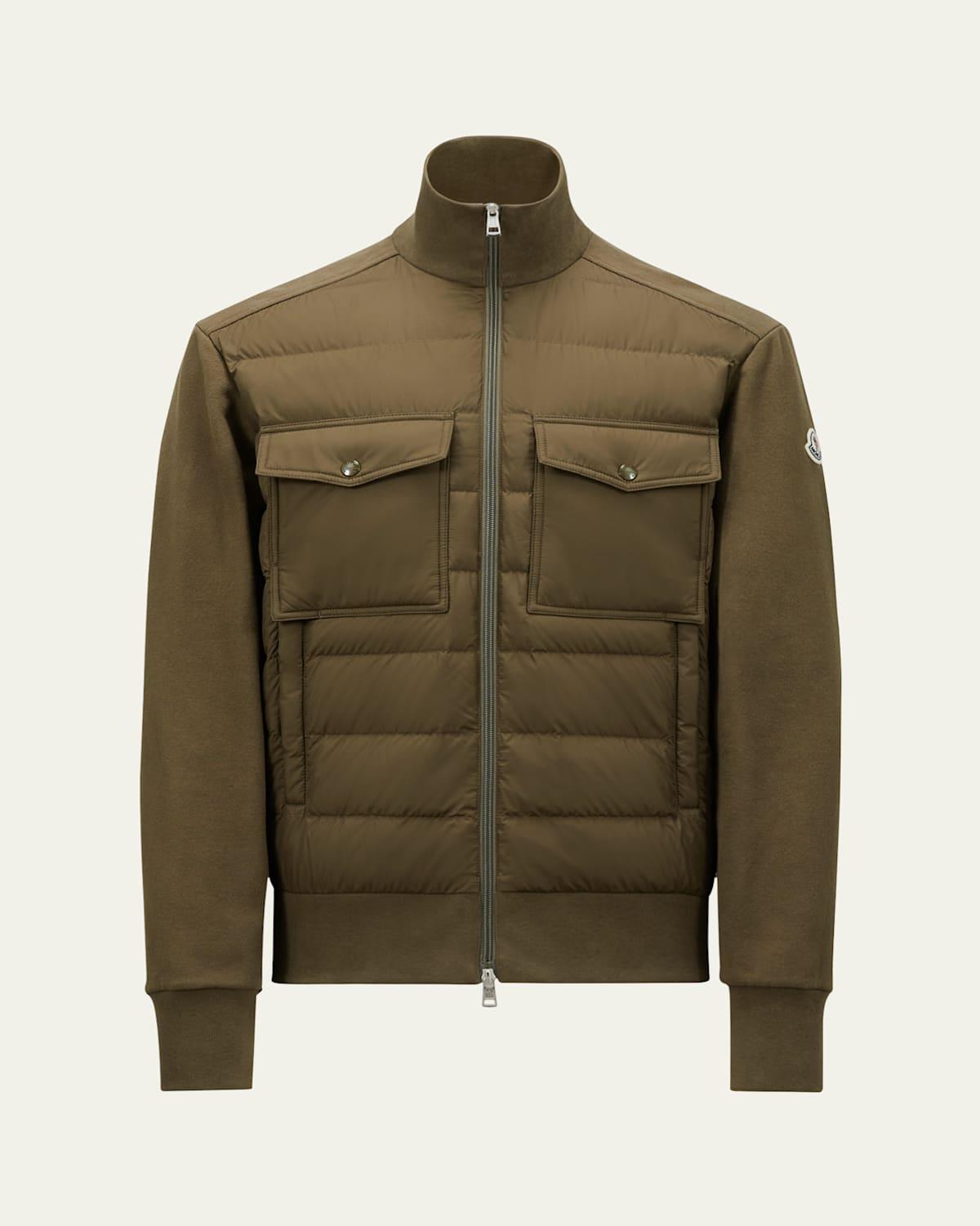 Mens Quilted Down Knit Zip Cardigan Product Image