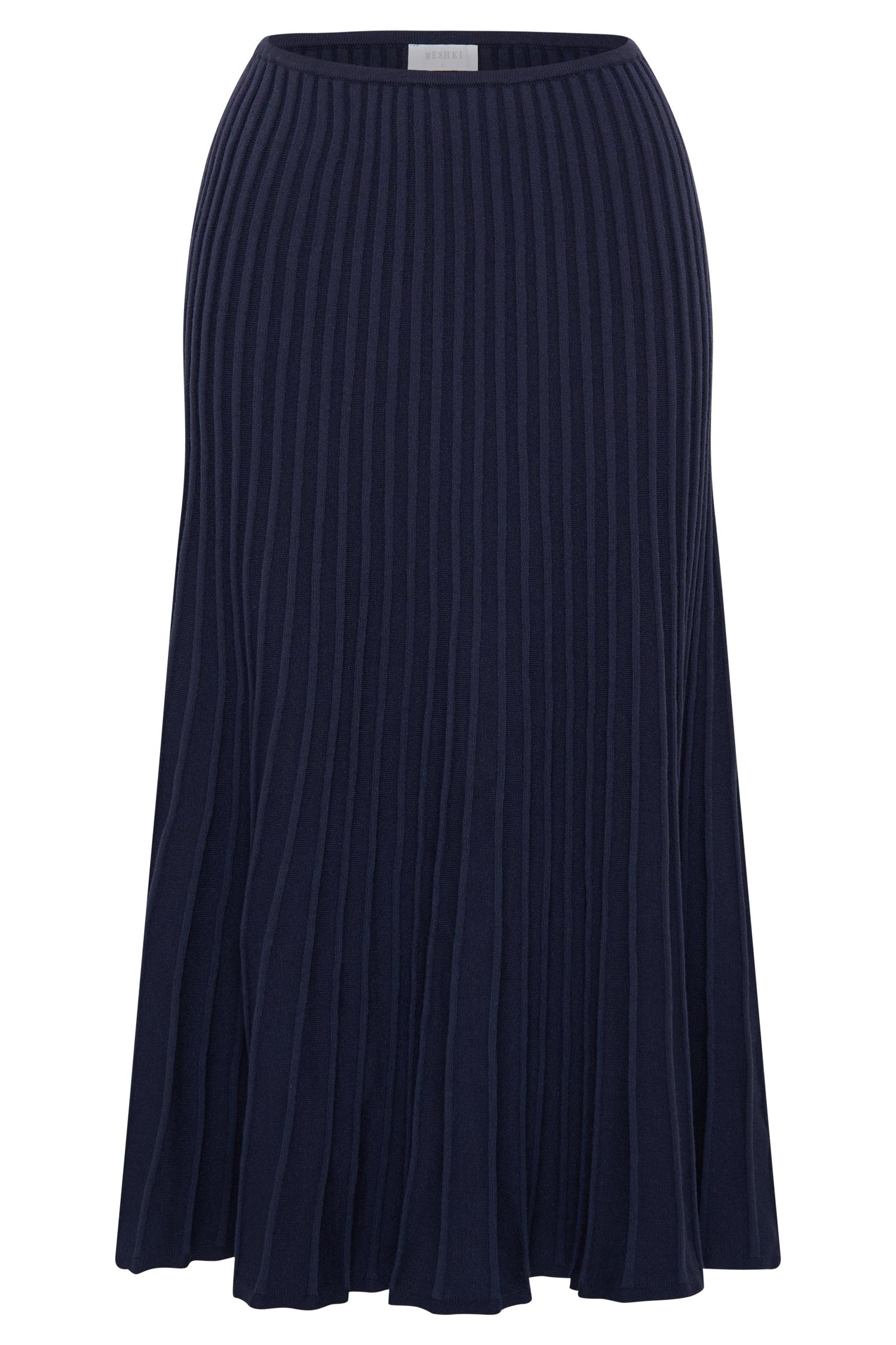 Jolene Rib Knit Midi Skirt - Navy Product Image
