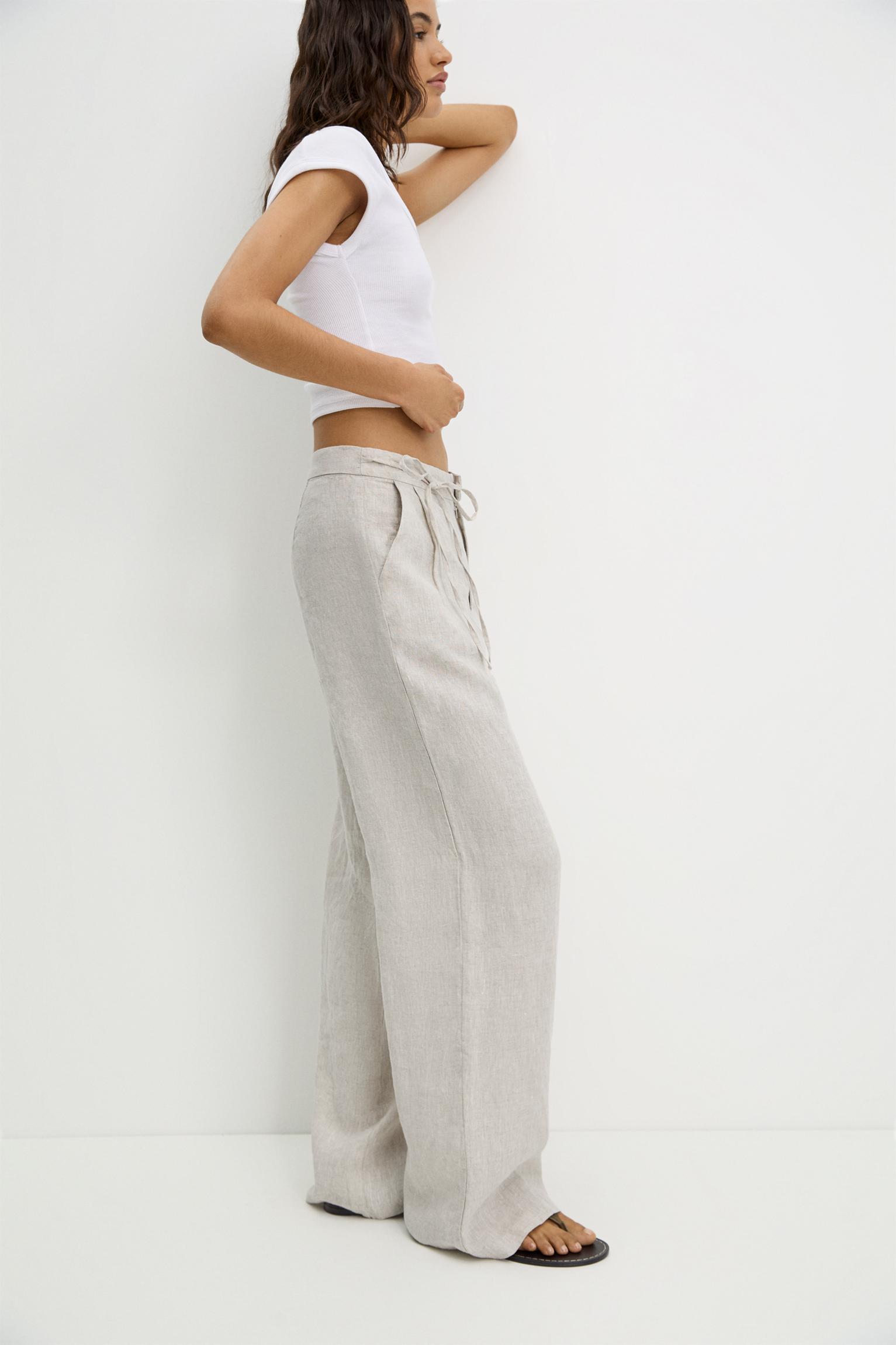 100% linen pants Product Image