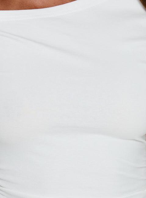 Avriana Off Shoulder T-Shirt Mini Dress White Product Image