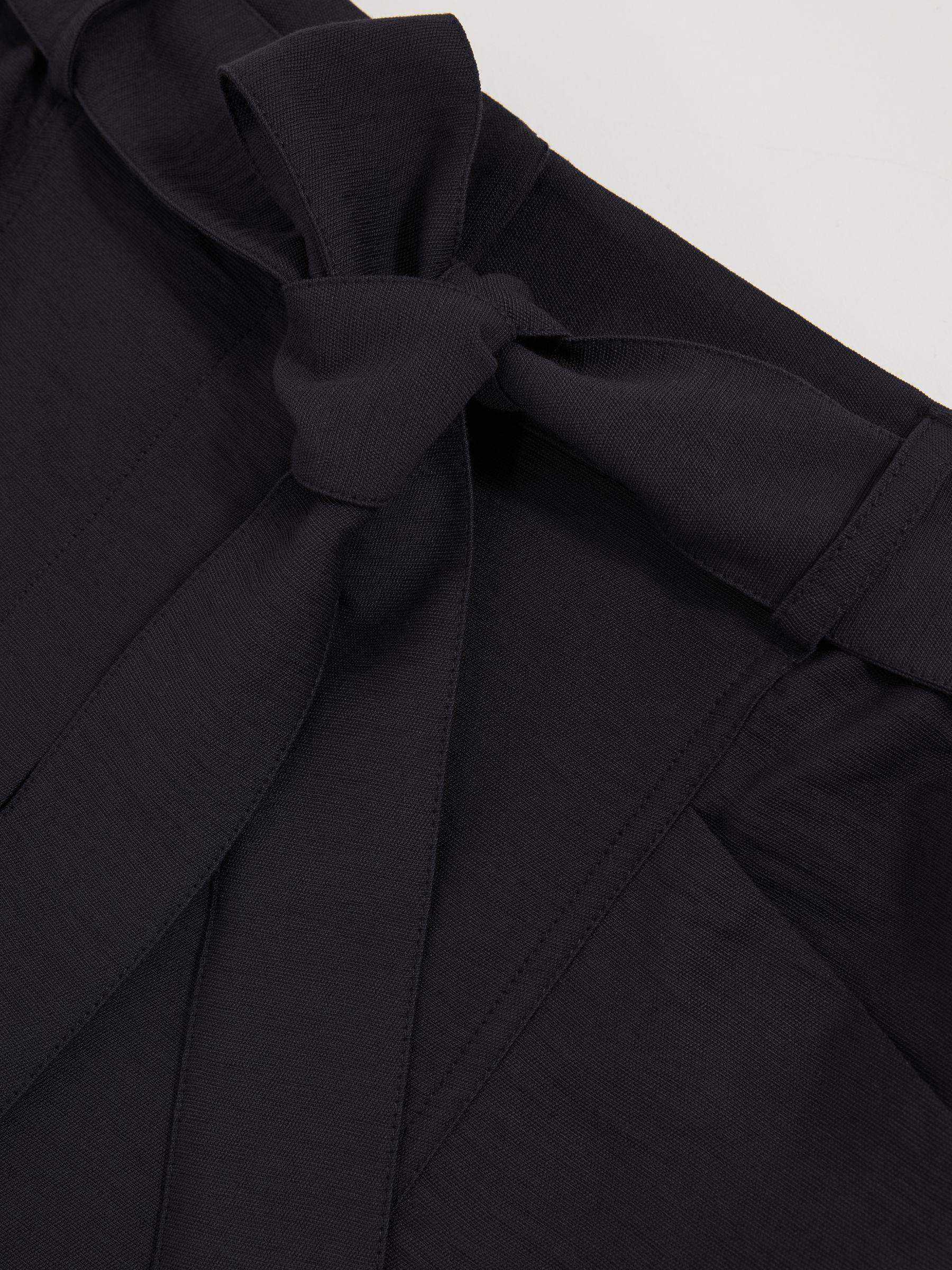 Belted Button Tab Shorts in Navy Product Image