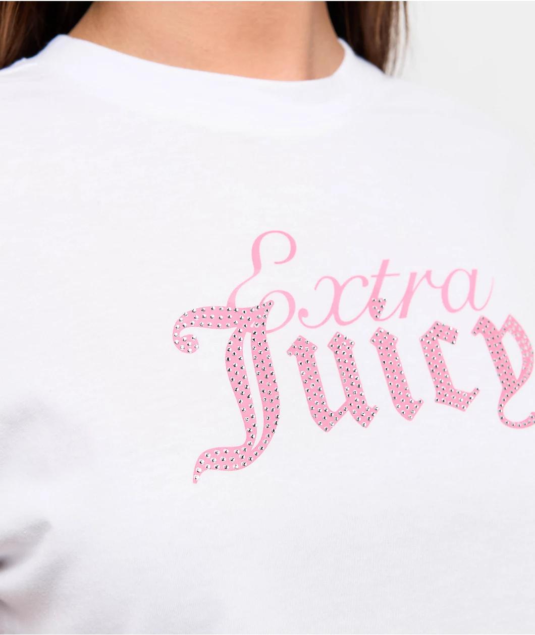 Juicy Couture Extra Juicy White Crop T-Shirt Product Image
