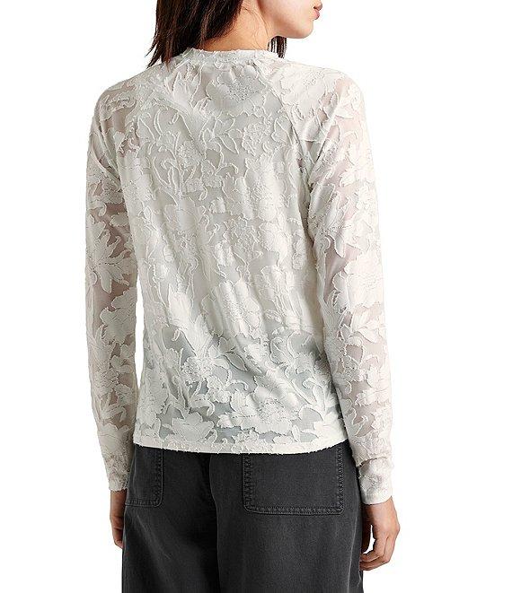 Splendid Cecelia Floral Burnout Crew Neck Long Sleeve Tee Product Image