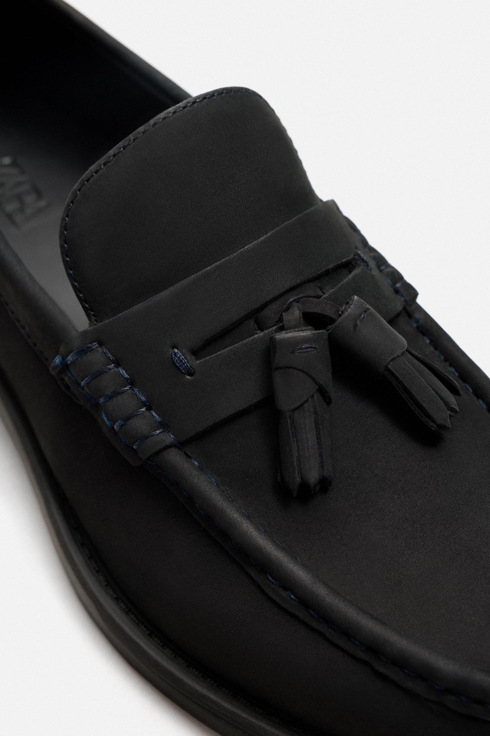 LEATHER TASSEL LOAFERS Product Image