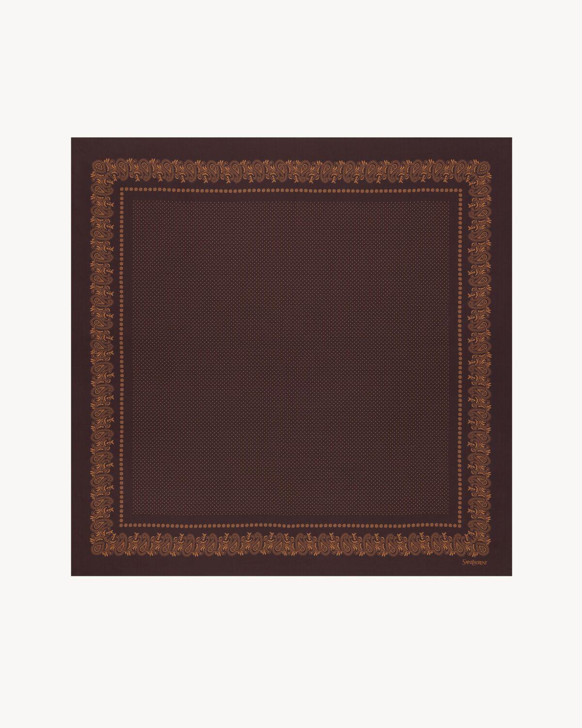 square scarf in dotted paisley silk twill Product Image