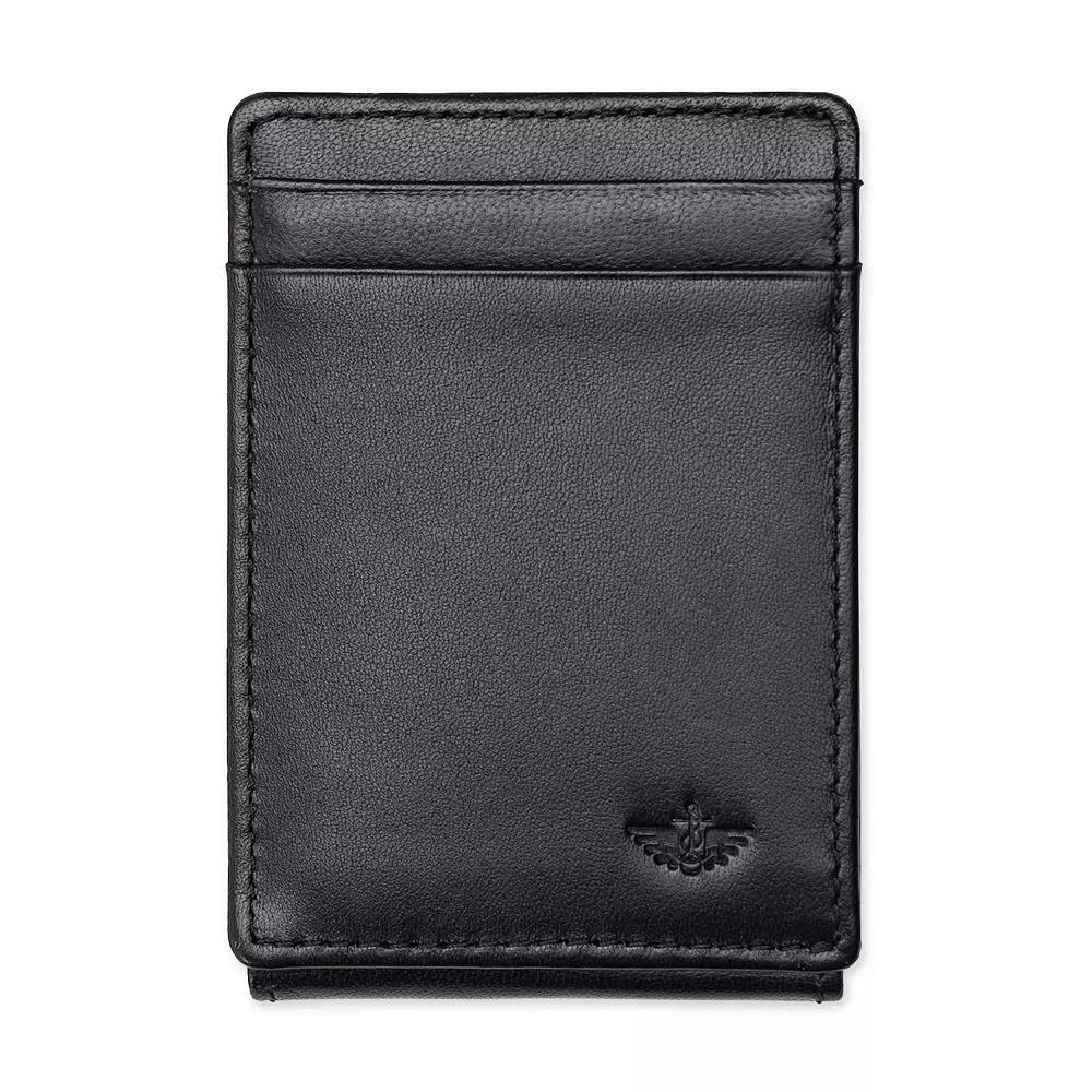 Men's Dockers® RFID-Blocking Smooth Leather Front Pocket Wallet with Magnetic Money Clip, Black Product Image