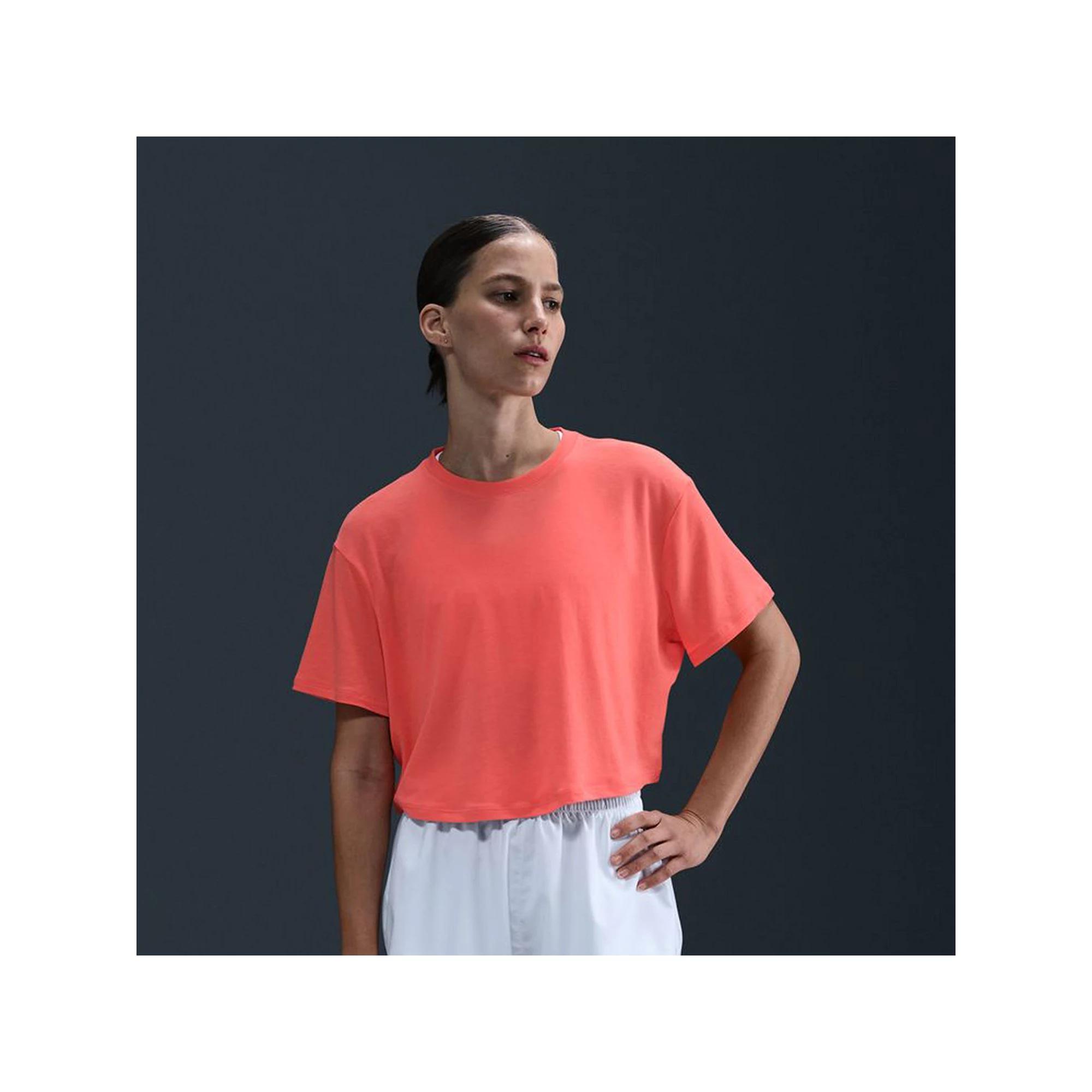 Women's Nike Relaxed Dri-Fit Cropped Top, Size: Large, Magic Ember Product Image