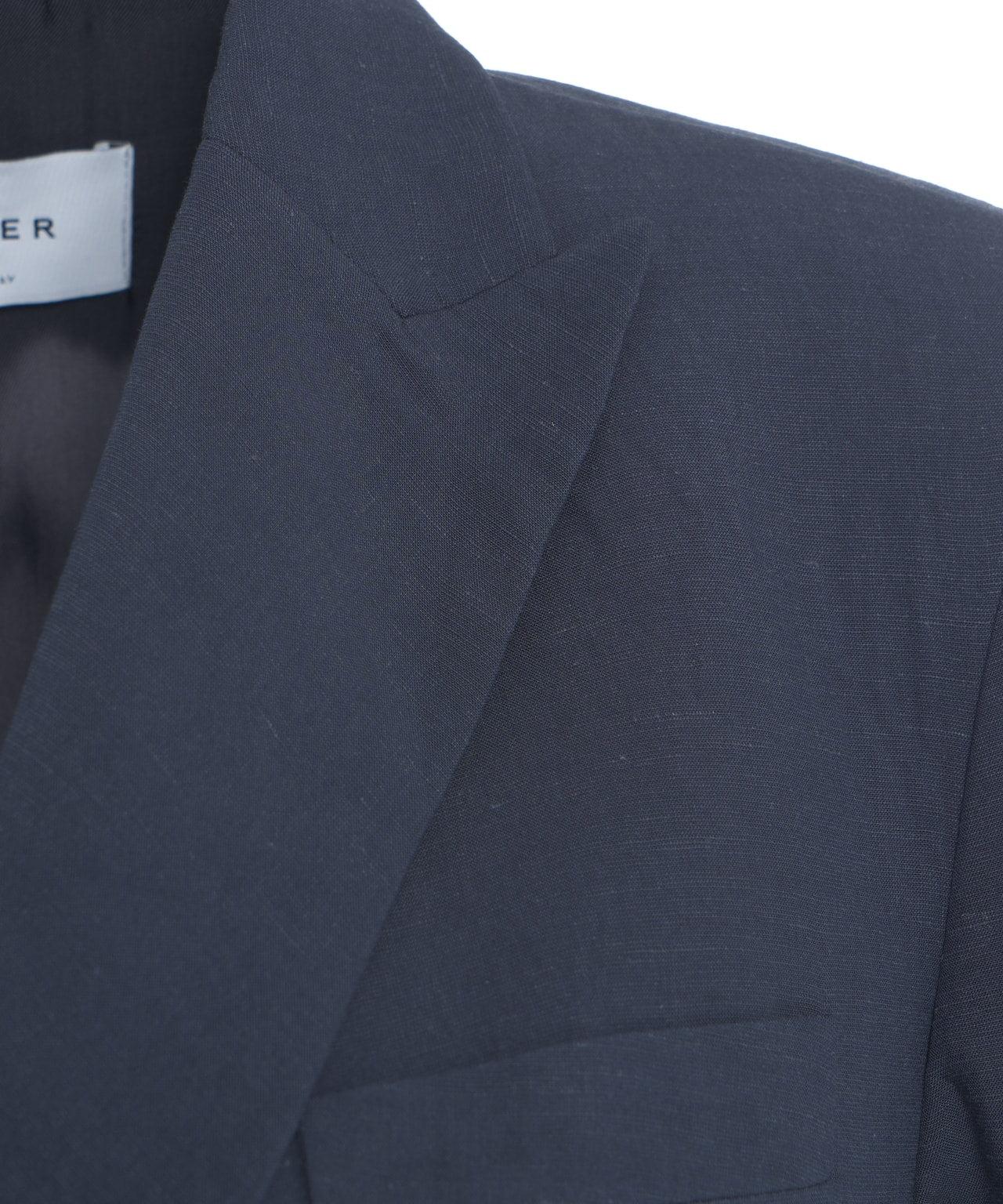 Linen blend double-breasted blazer Product Image