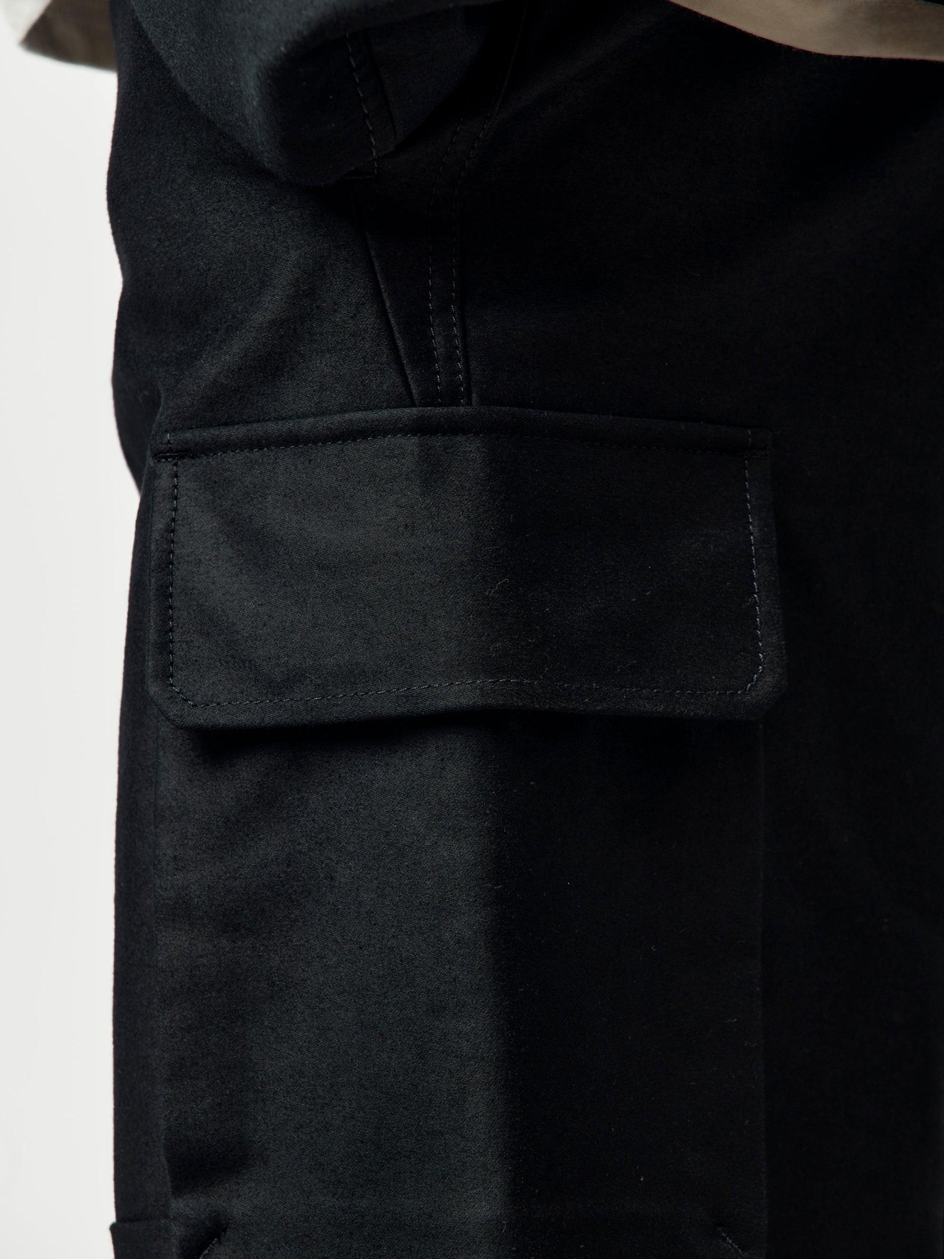 Organic Cotton Moleskin Cargo Pants (Black) Product Image