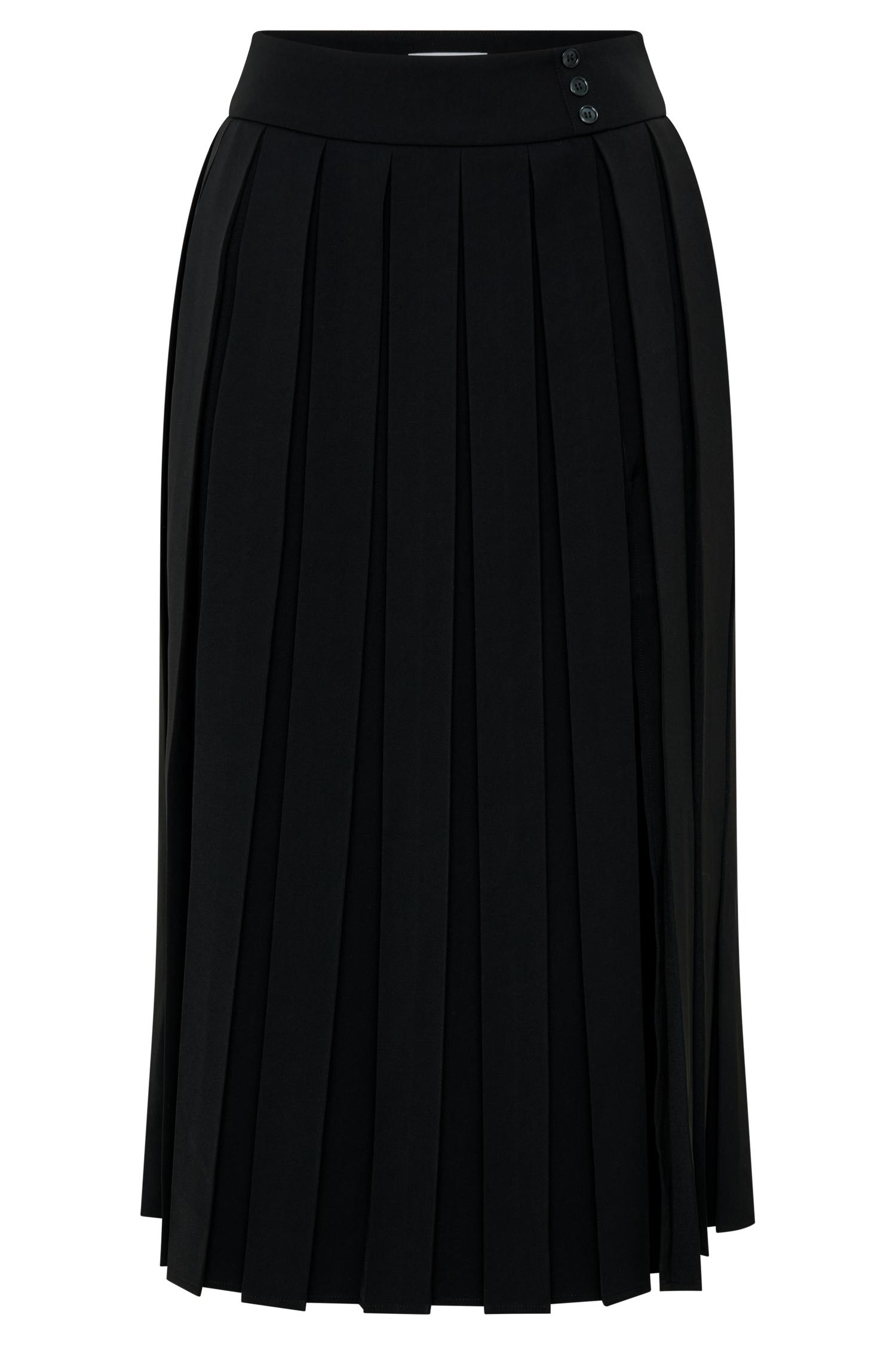 Sunny Pleated Midi Skirt - Black Product Image