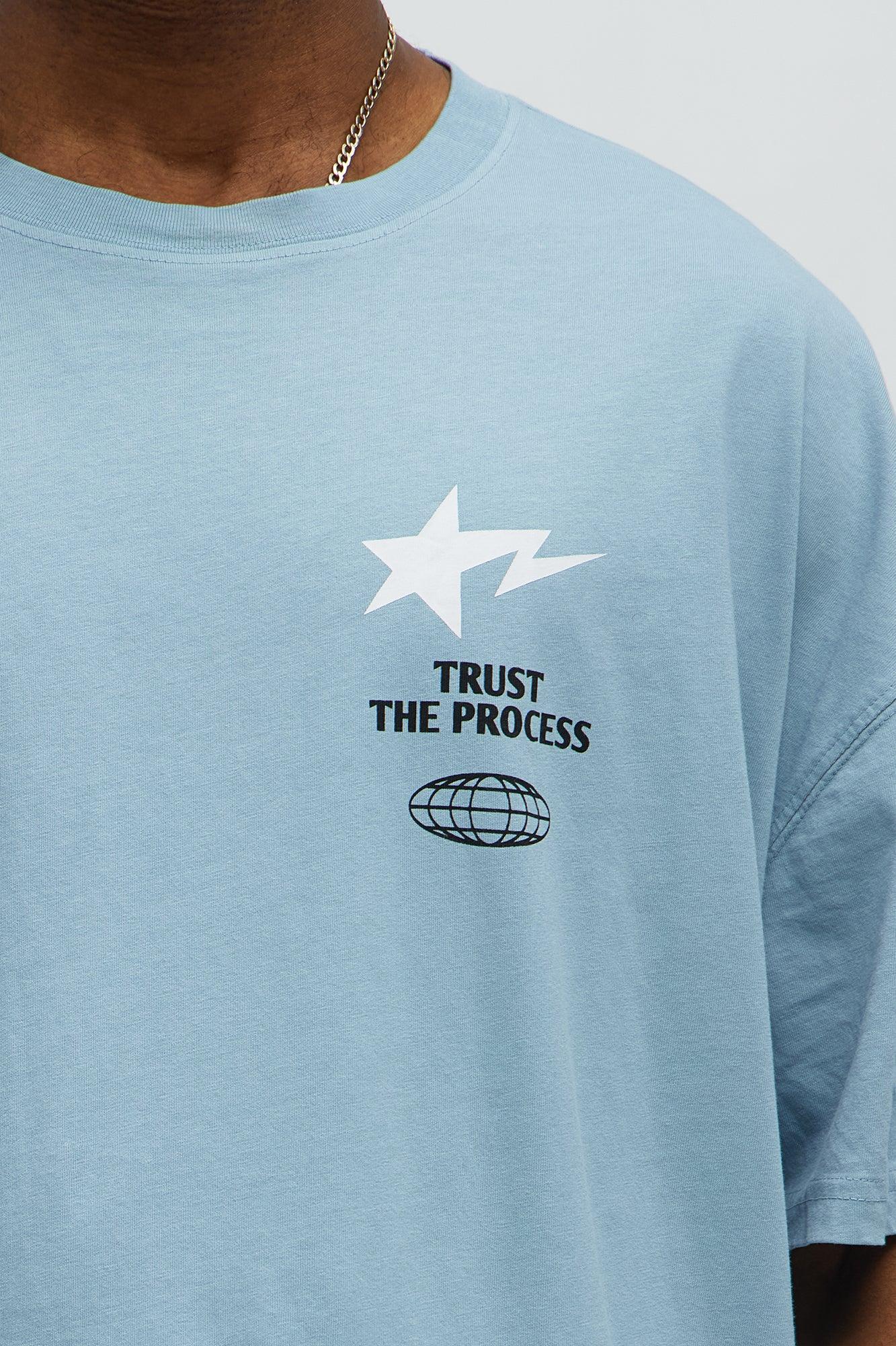 Trust The Process Oversized Short Sleeve Tee - Light Blue Product Image