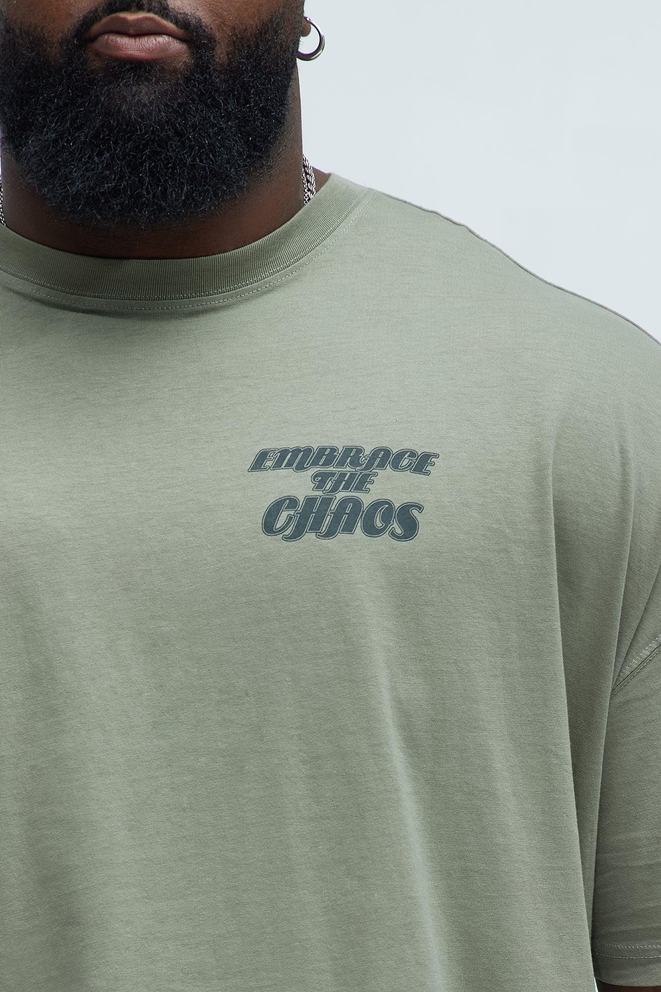 Embrace Chaos Oversized Short Sleeve Tee - Olive Product Image