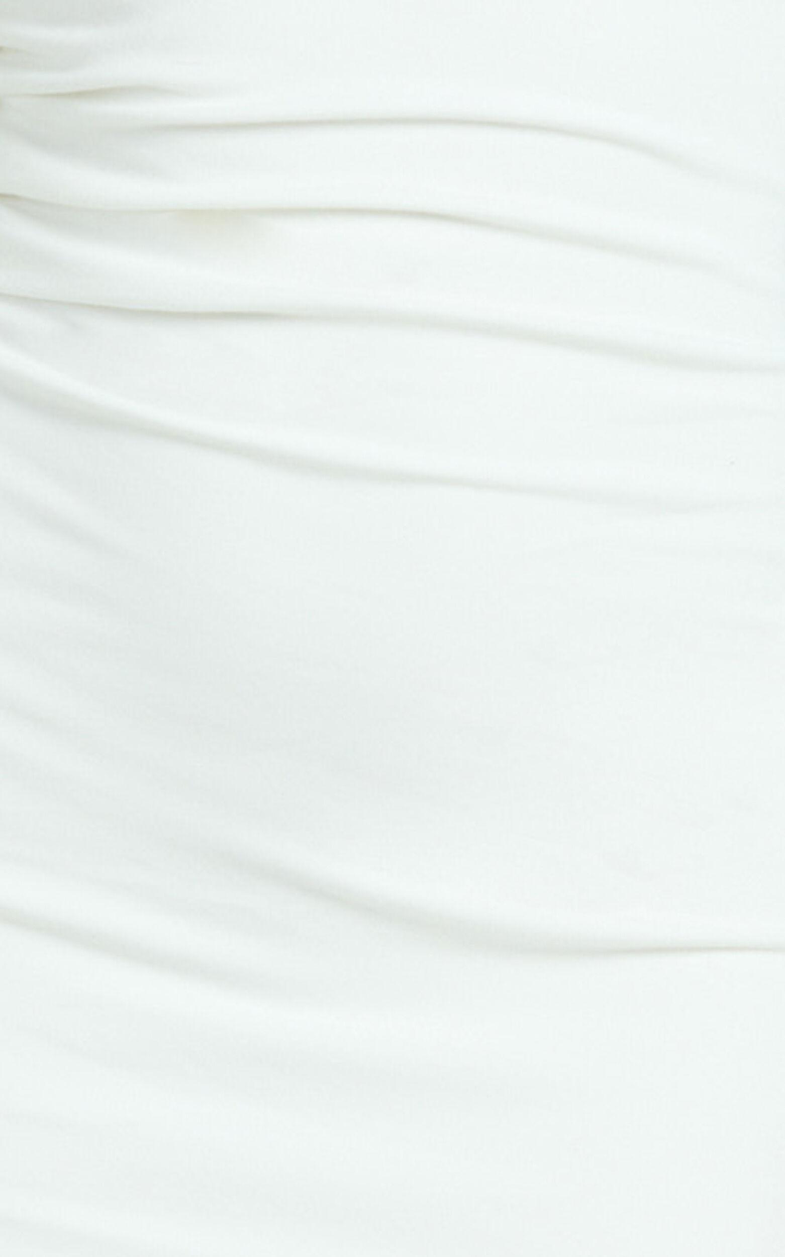 Nori Mini Dress - One Shoulder Long Sleeve Bodycon Dress in Off White Product Image