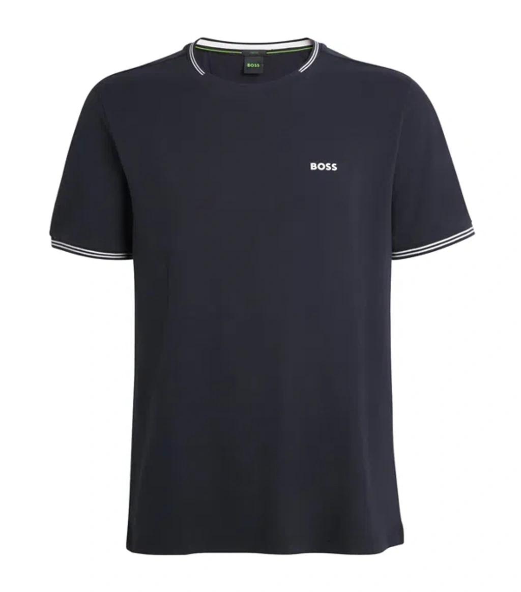 HUGO BOSS Boss Stretch Cotton T-shirt In Dark Blue Product Image