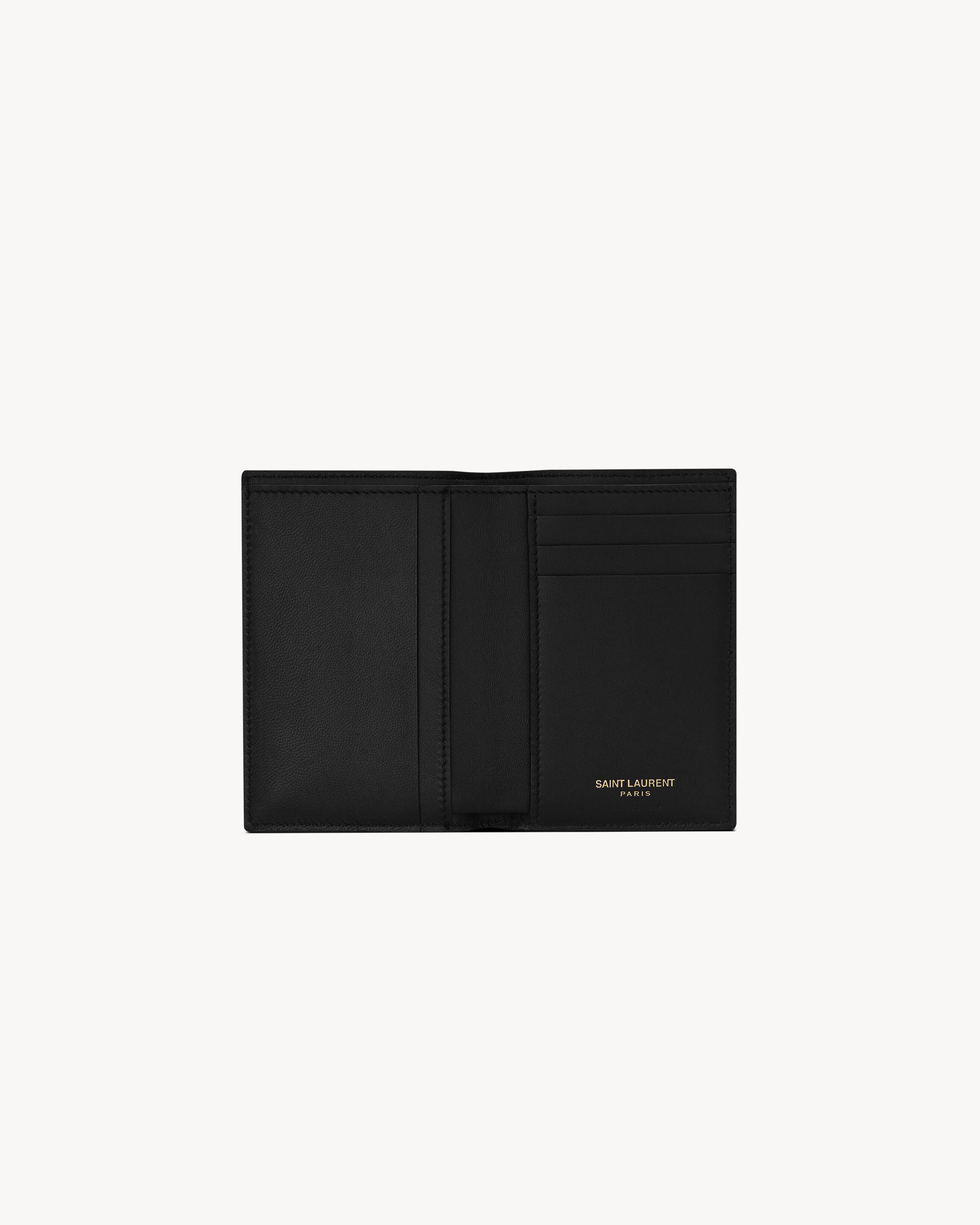 TINY CASSANDRE credit card wallet in CROCODILE-EMBOSSED matte leather Product Image