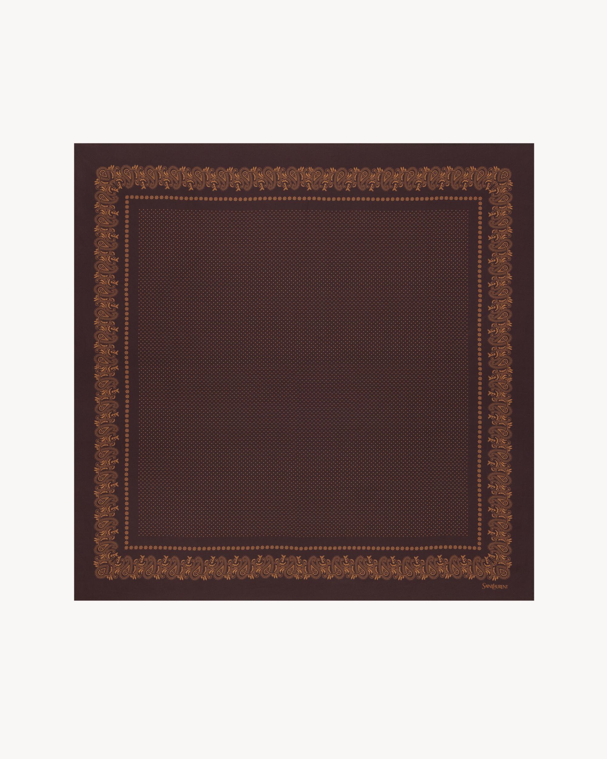 square scarf in dotted paisley silk twill Product Image