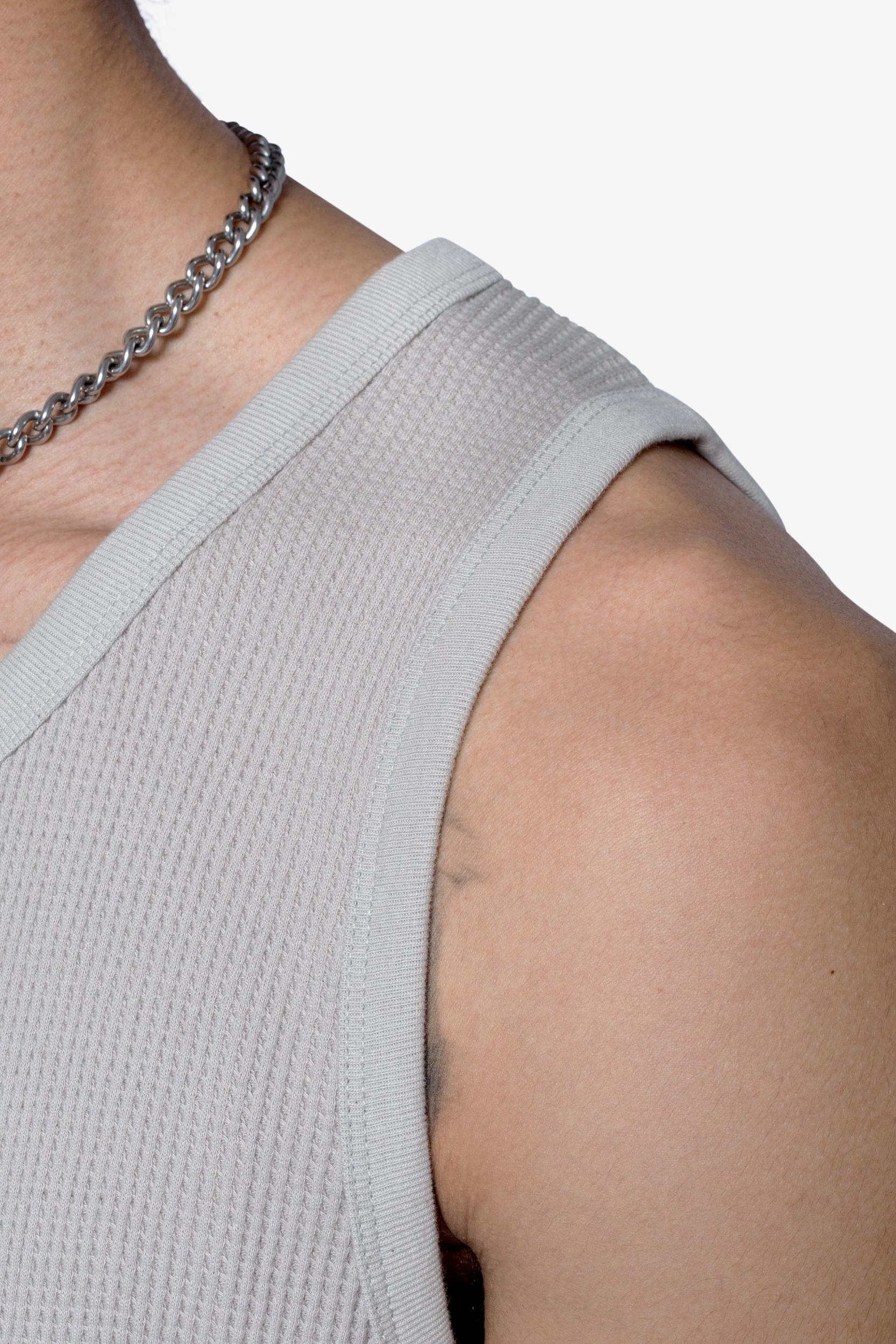 Waffle Knit Tank - Grey Product Image