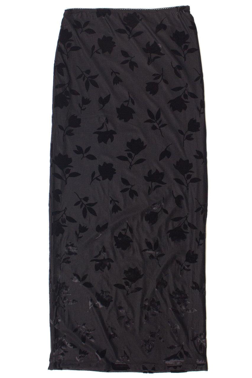 Floral Velvet Burnout Maxi Skirt Product Image