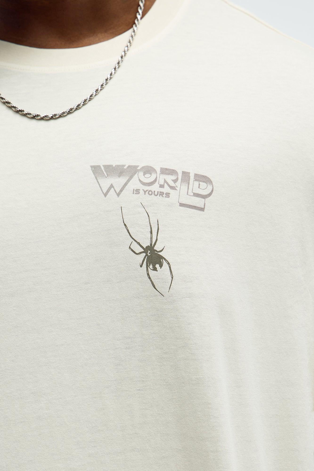 World Is Yours Oversized Short Sleeve Tee - Cream Male Product Image
