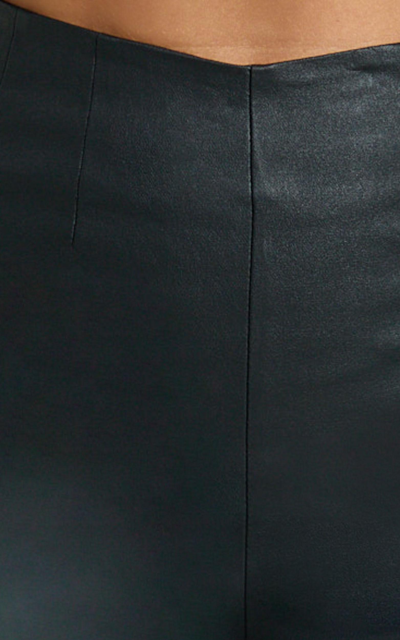 Vivian Pants - High Waisted Coated Skinny Pants in Black Product Image