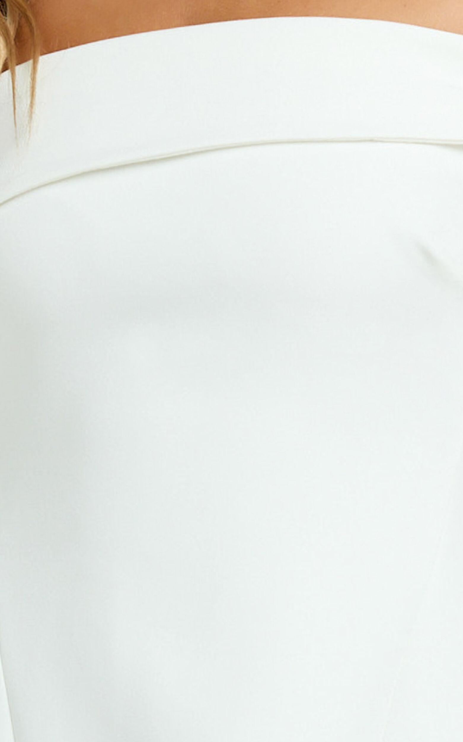 Cecilia Mini Dress - Off Shoulder Tie Detail Dress in White Product Image