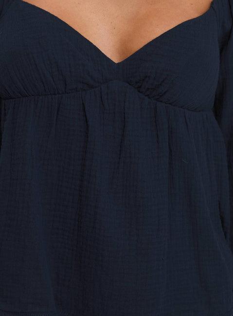 Khalea Long Sleeve Top Navy Product Image