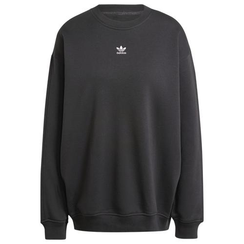 adidas Womens adidas Originals Fleece Oversized Crewneck Sweater - Womens Black Product Image
