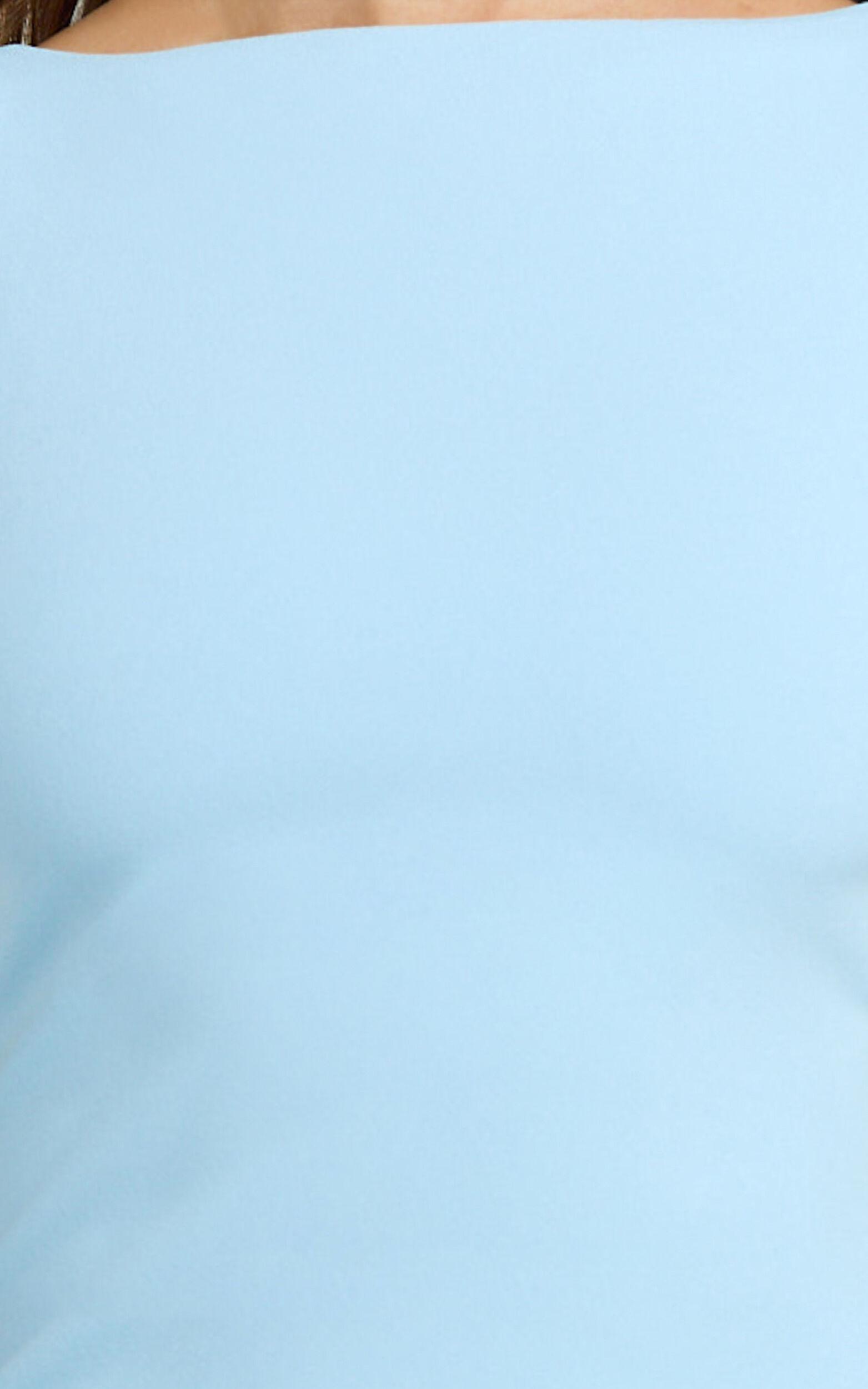 Bindi Boat Neck Bodycon Mini Dress in Blue Product Image