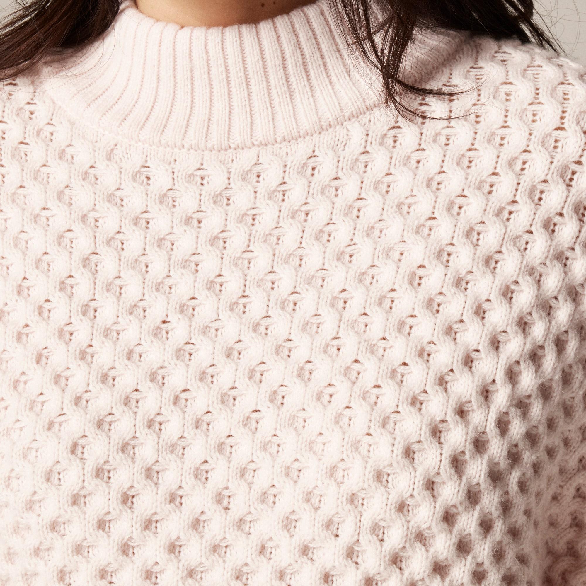 Honeycomb mockneck sweater in wool blend Product Image