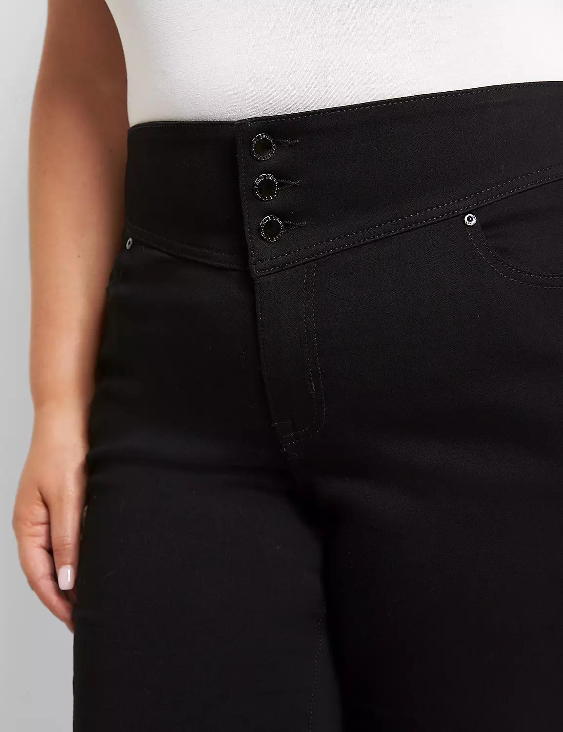 3-Button High-Rise Sateen Jegging Product Image