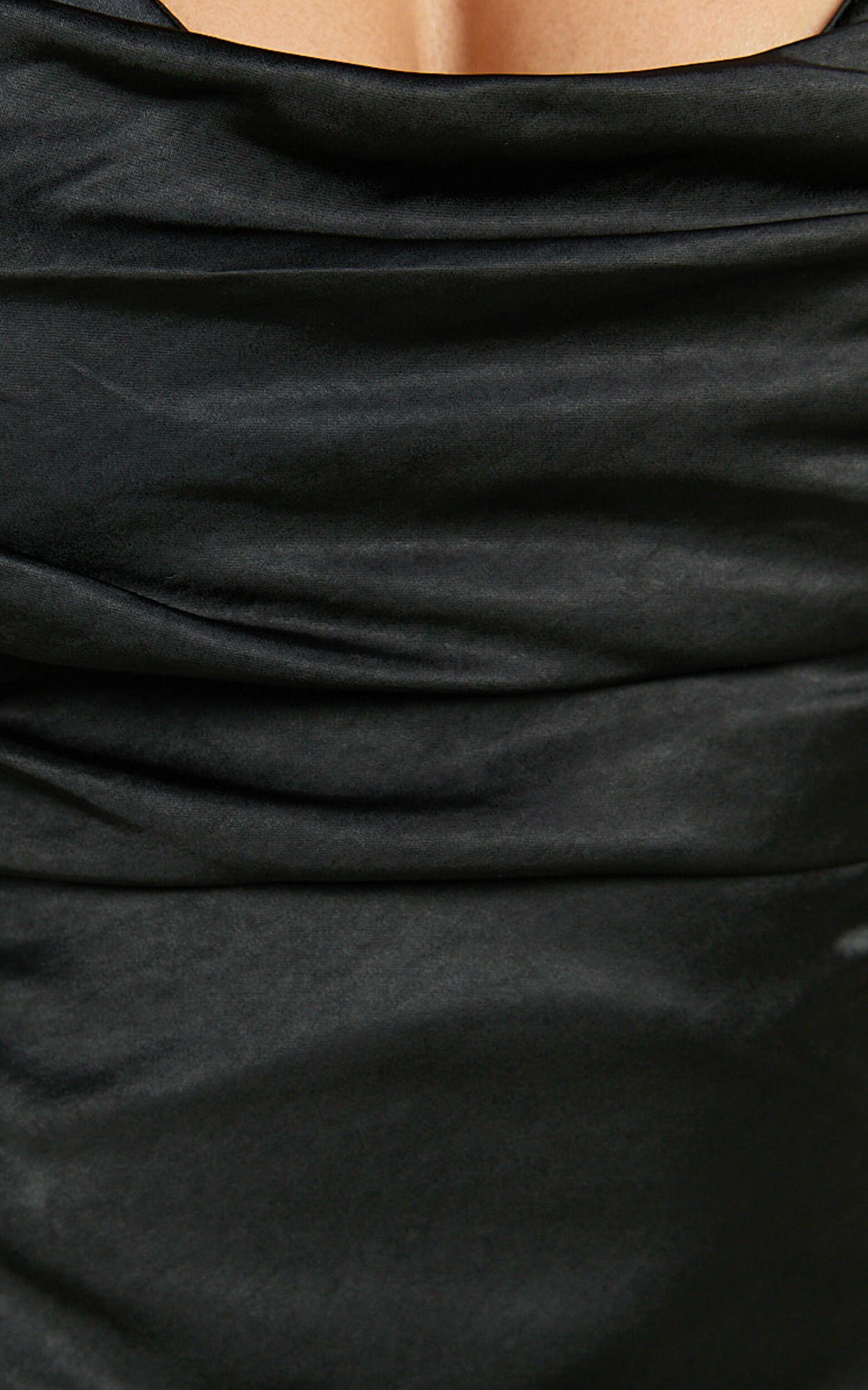 Sophie Maxi Dress - Cowl Neck Cross Back Dress in Black Product Image