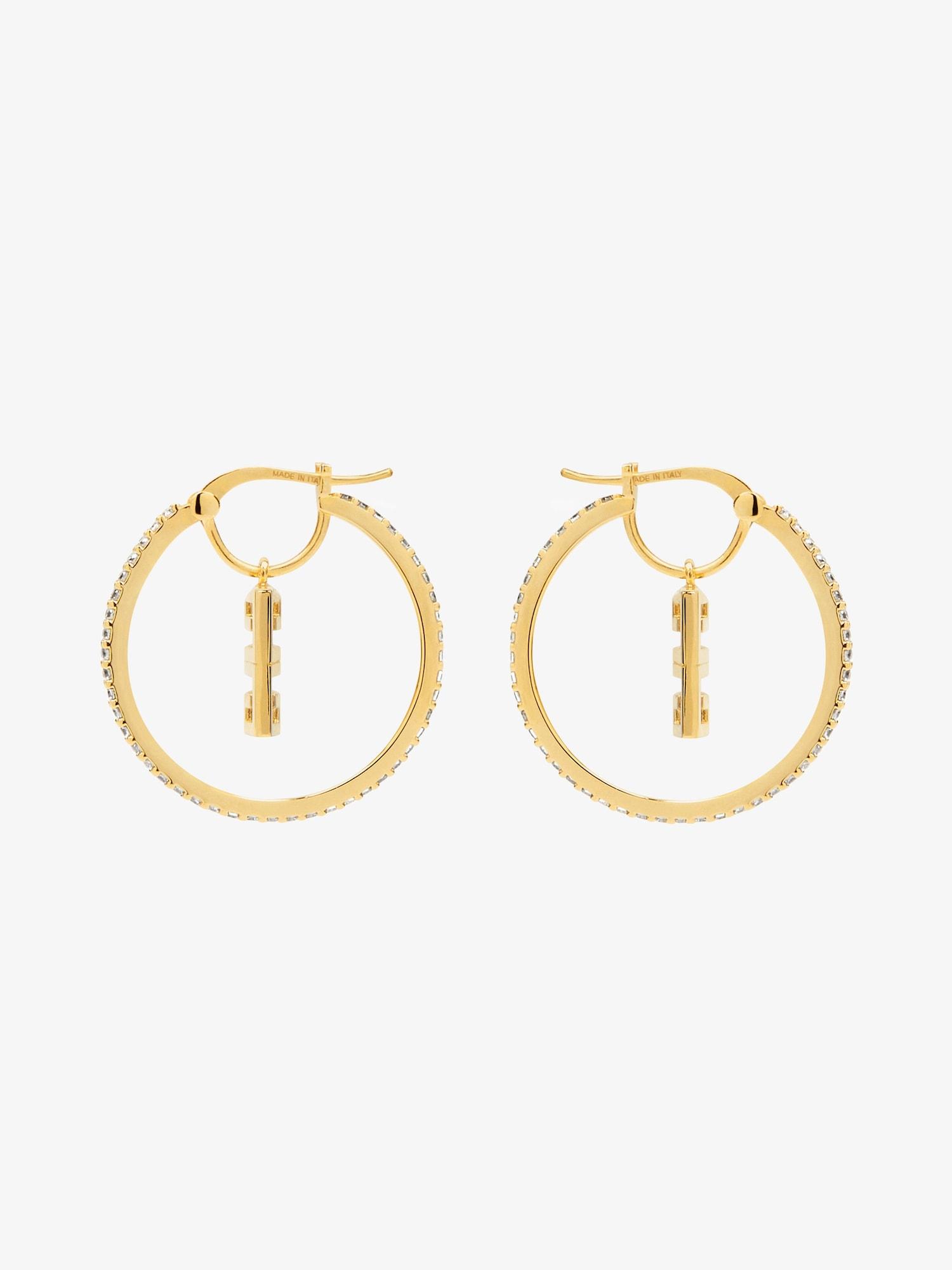 4G earrings in metal with crystals Product Image