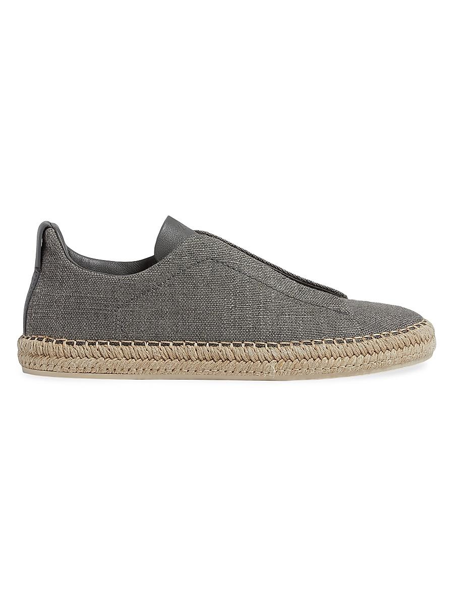 Mens Viscose Linen and Leather Triple Stitch Espadrilles Product Image
