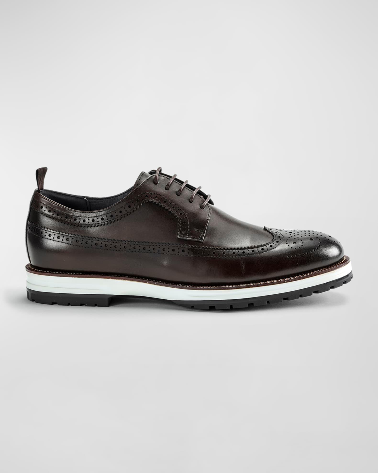 Men's Louis Hybrid Wing-Tip Leather Derby Shoes Product Image