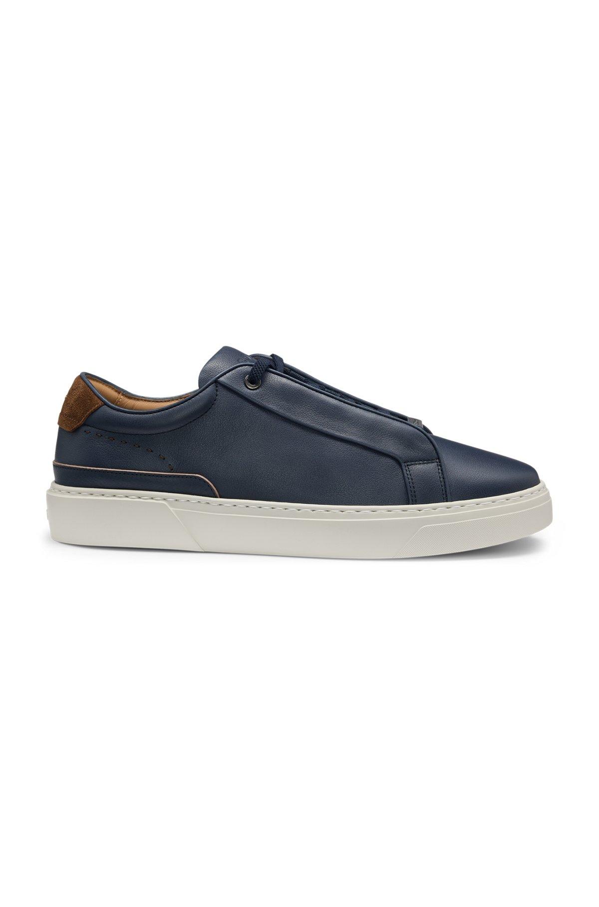 Gary leather trainers with suede backtab Product Image