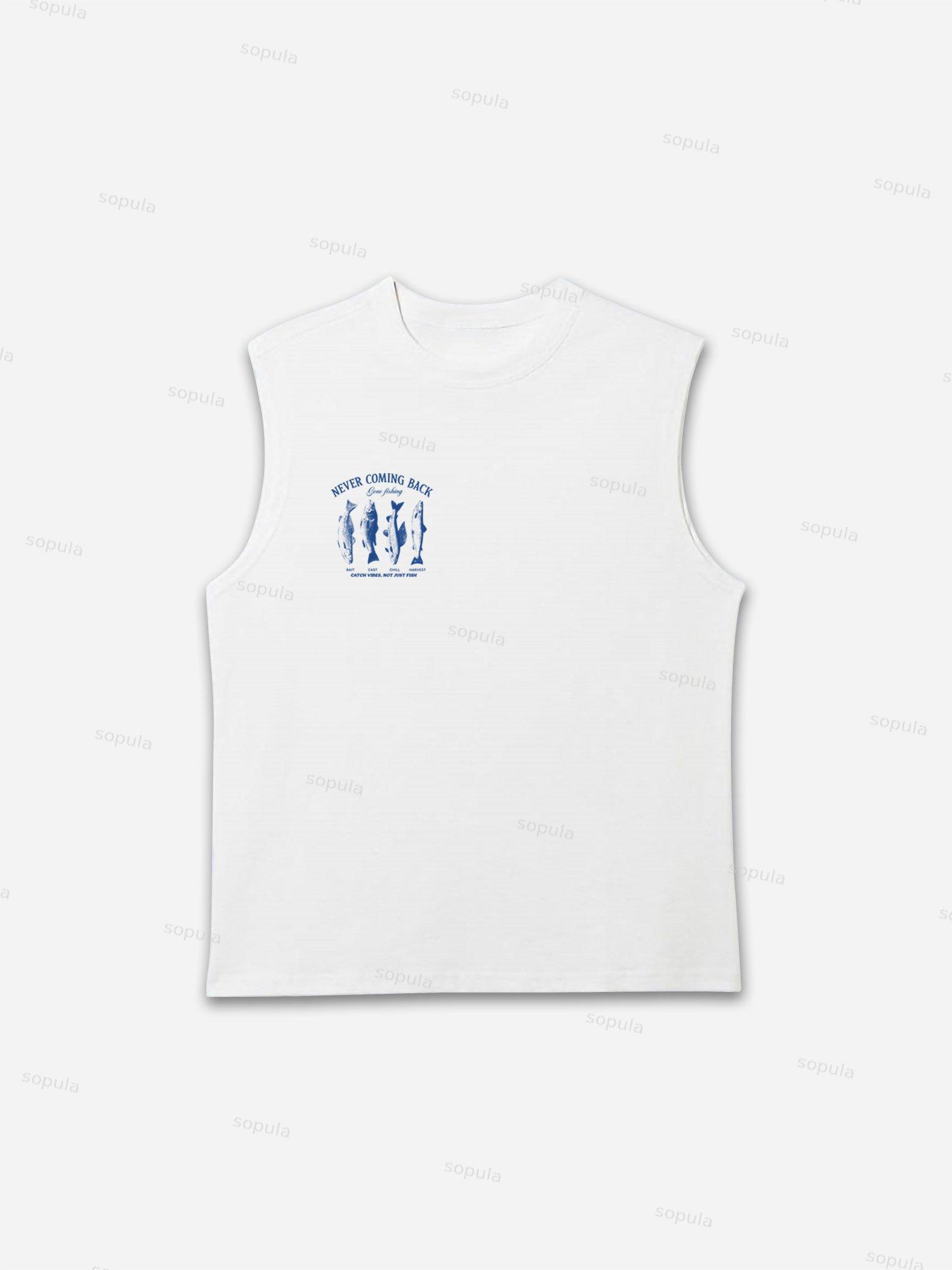 Vacation Wear Guide Vintage Sea Fishing Graphic Tank Top Product Image