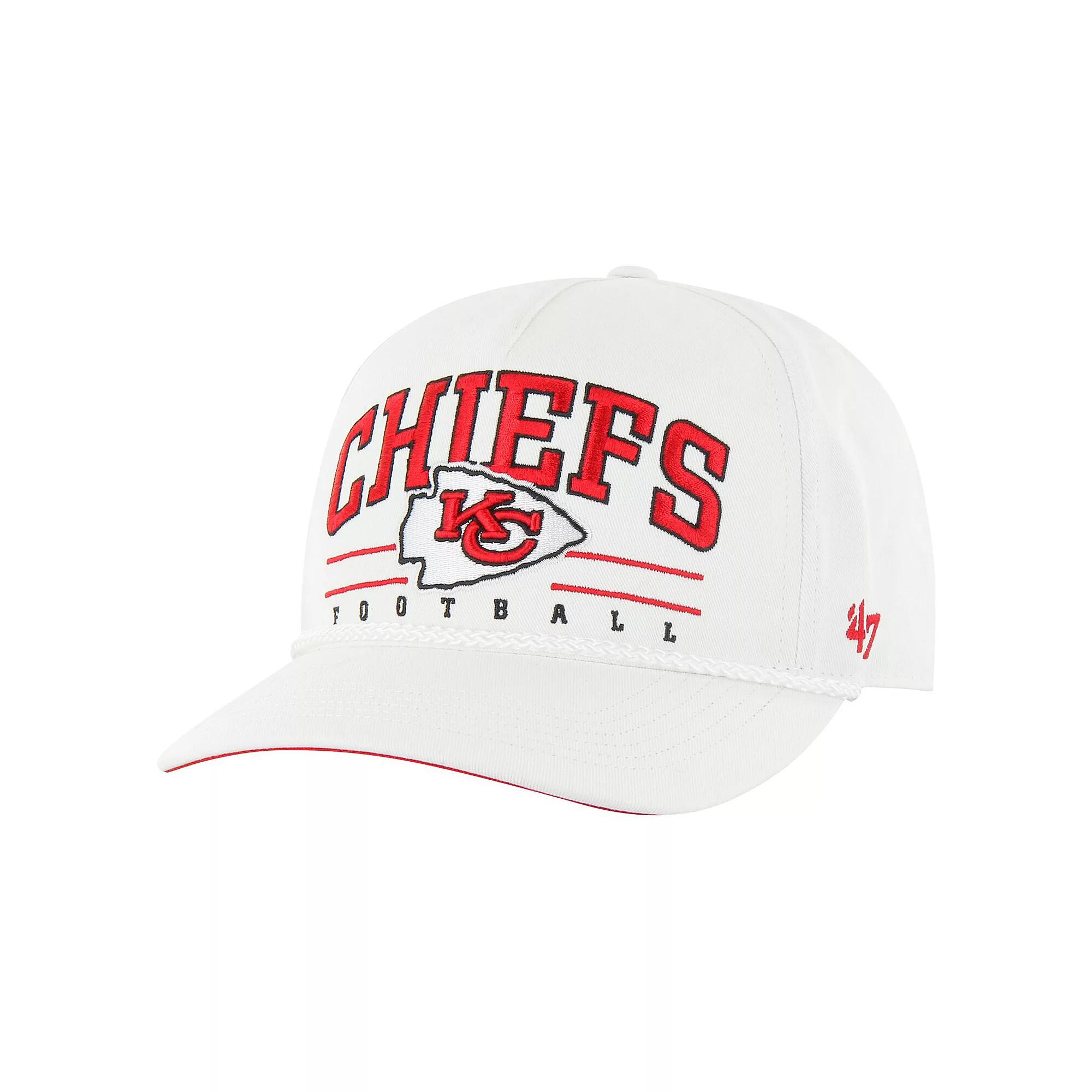 Men's '47 White Kansas City Chiefs Roscoe Hitch Rope Adjustable Hat Product Image