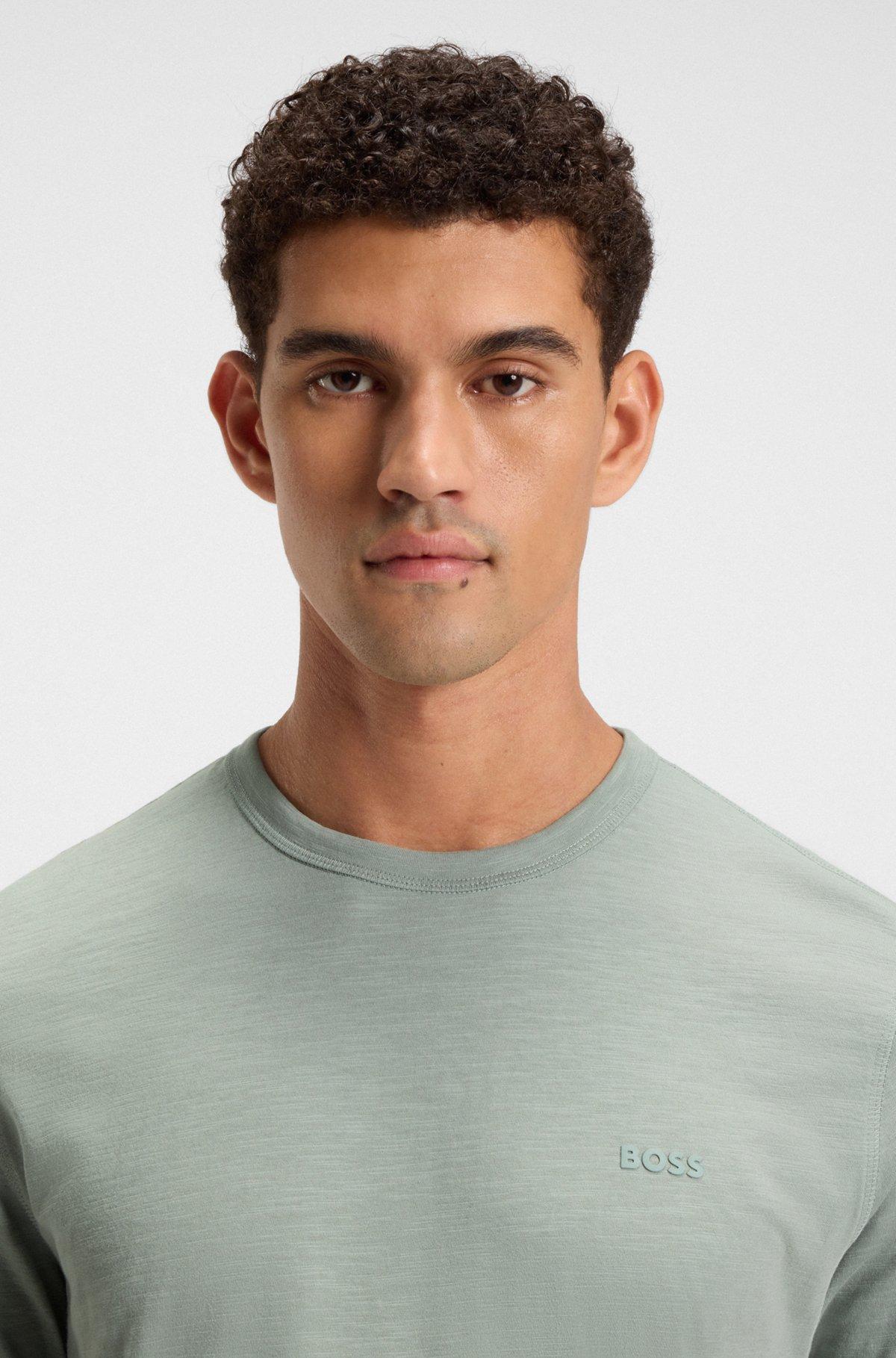 Regular-fit T-shirt in cotton with mouline logo Product Image